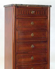 Belle Epoque Inlaid Louis XVI Style Tall Chest, France, circa 1900