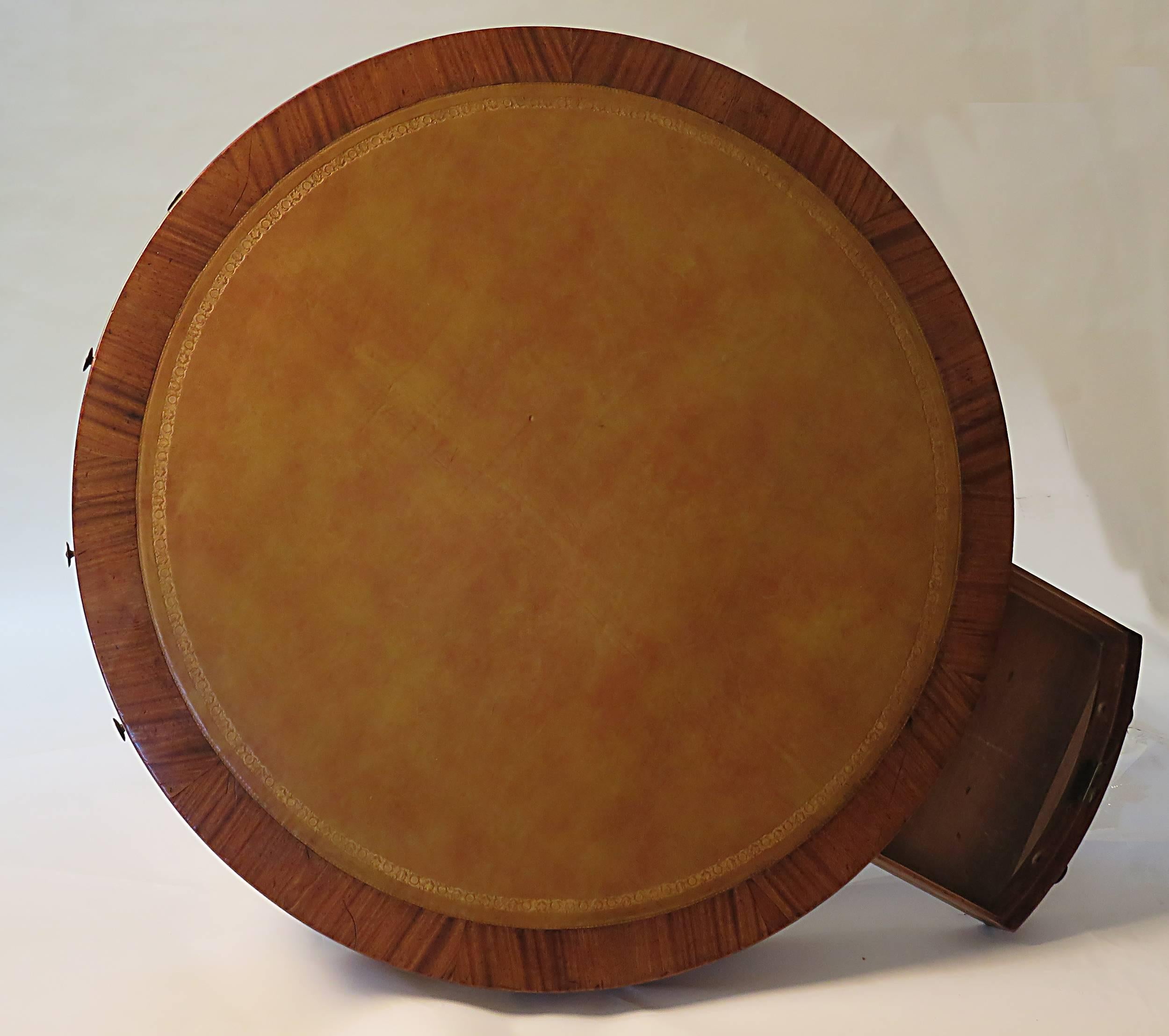 Large English Rent, Drum Table, Library Table, circa 1860 In Good Condition In San Francisco, CA