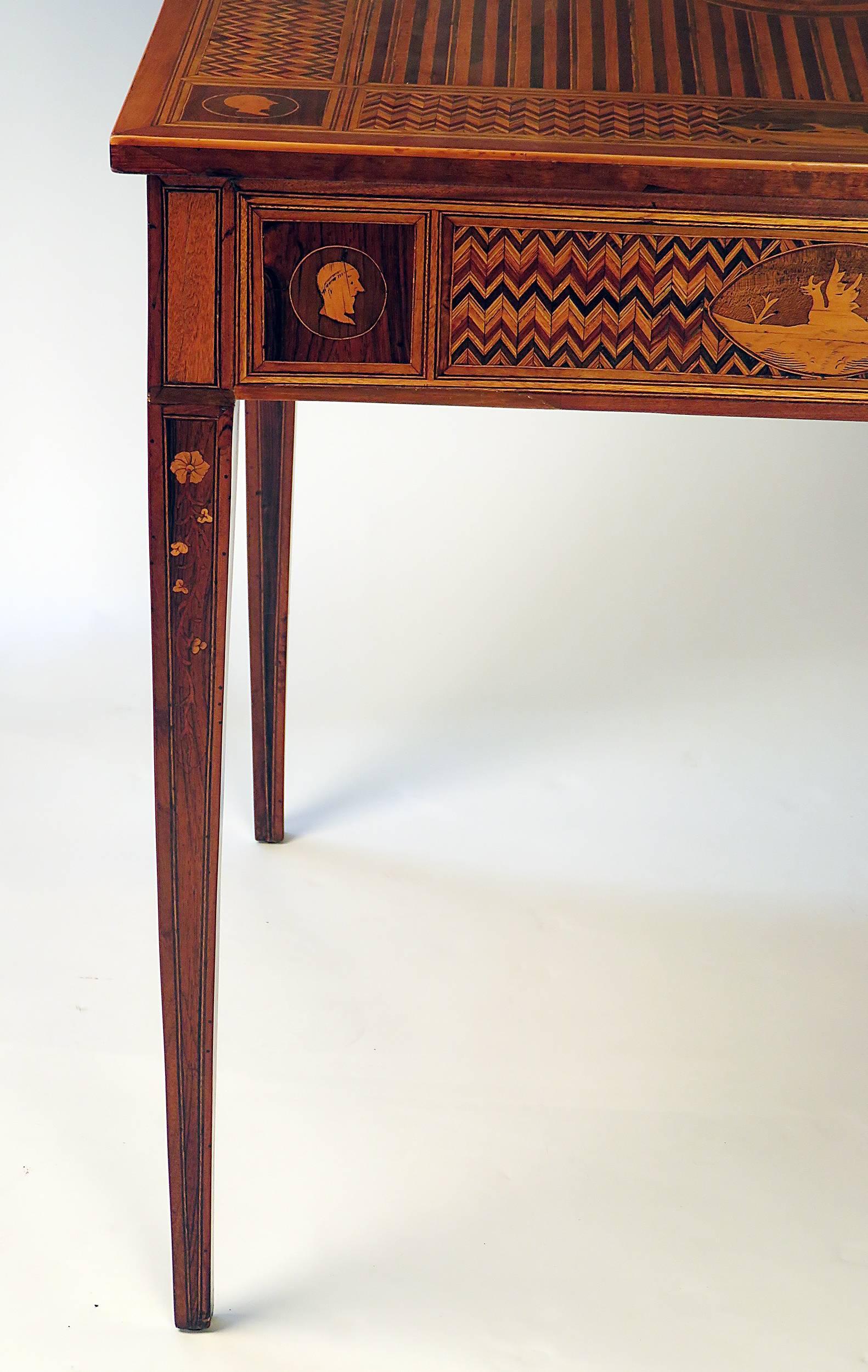 Magiolini Type Italian Inlaid Game Table, Milan, circa 1780 In Good Condition In San Francisco, CA