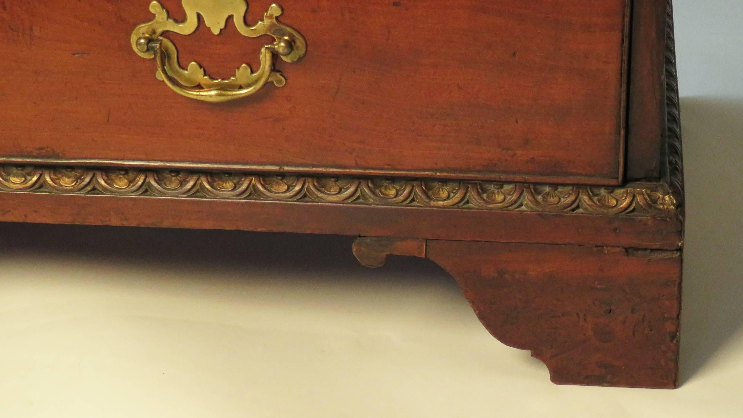 English George III Mirrored Mahogany Secretary Bookcase, circa 1770 1
