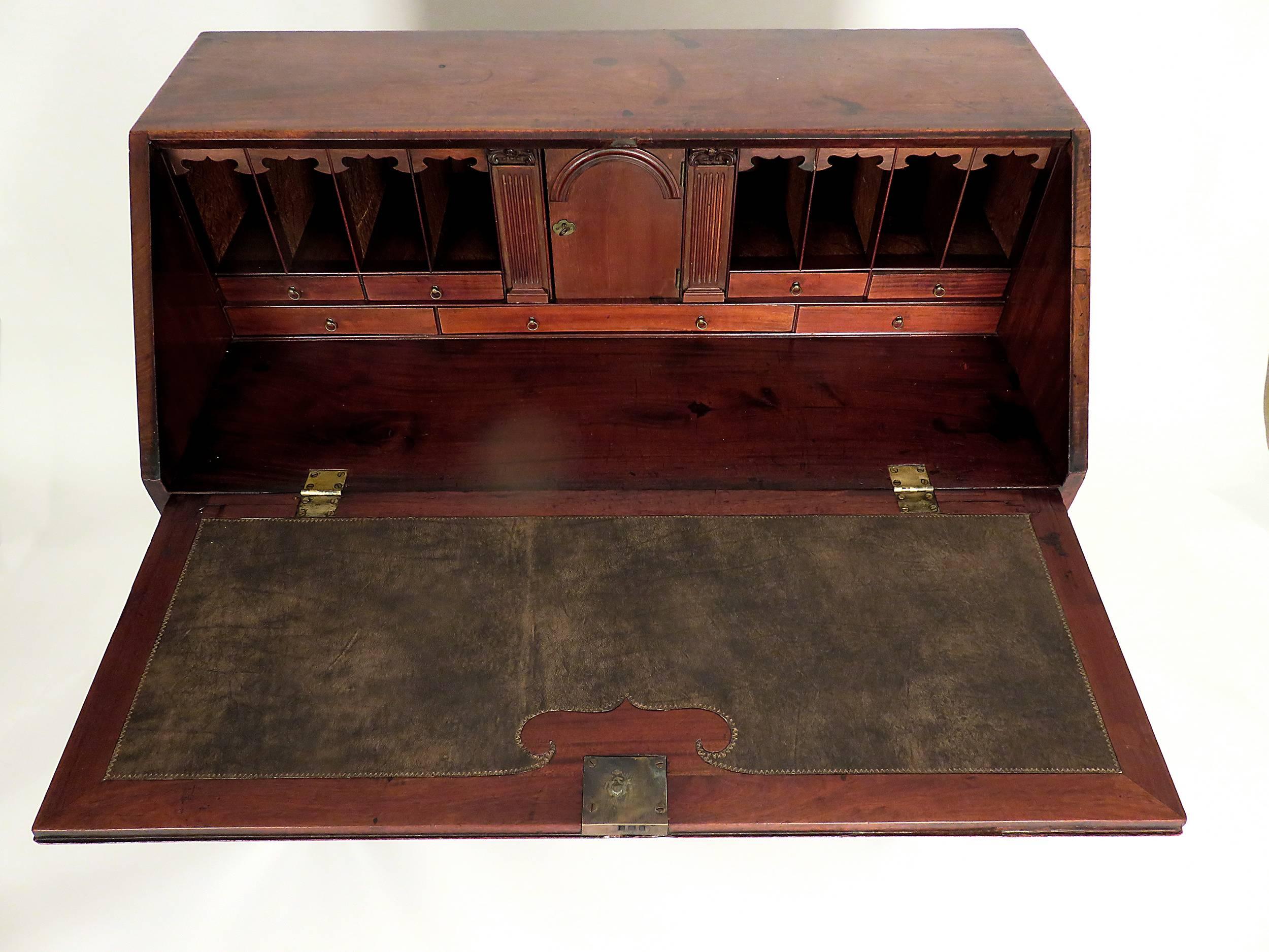 Mid-18th Century Georgian Mahogany Slant Front Desk, circa 1760, England