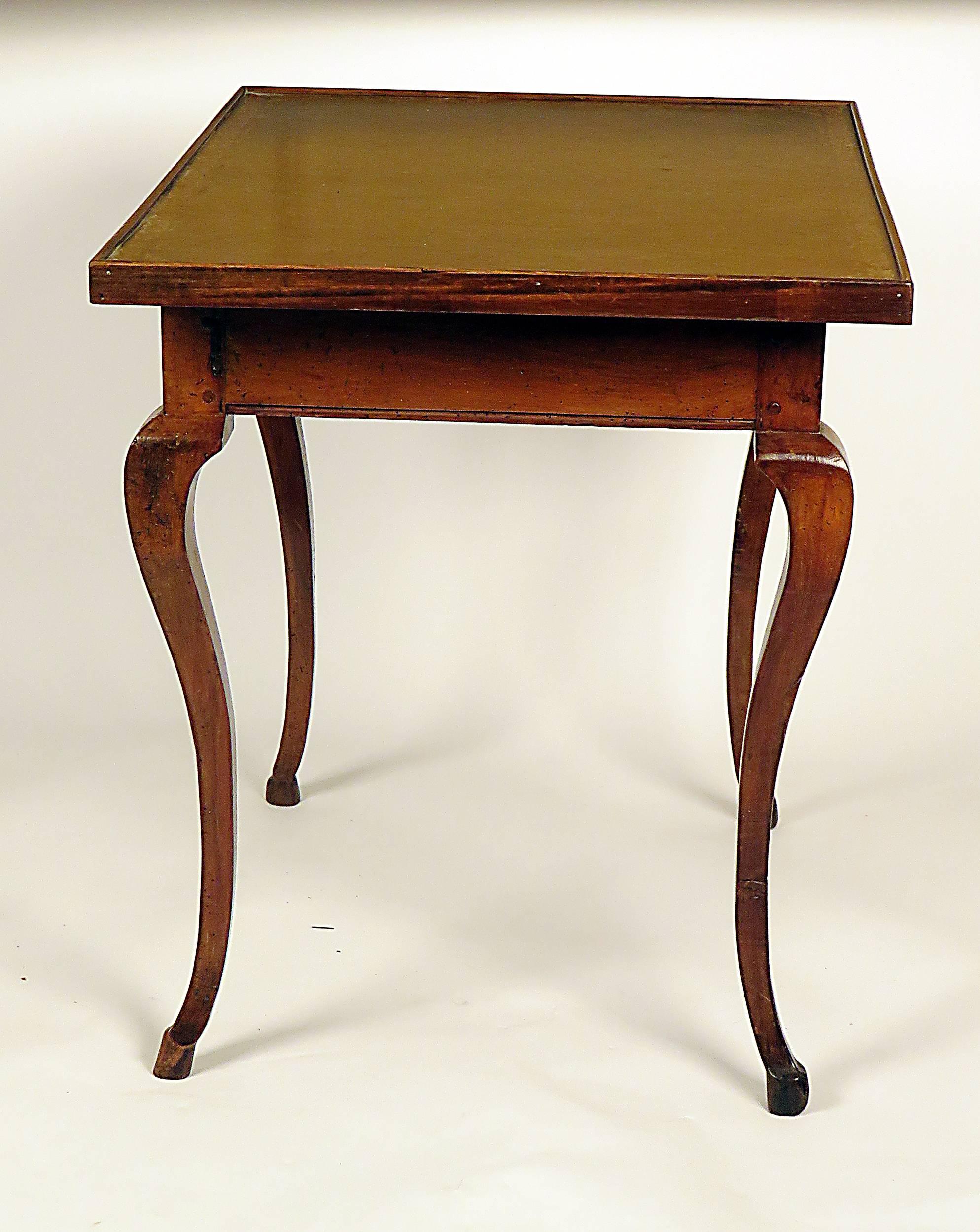 Italian Leather Top Writing Table, circa 1870 In Good Condition In San Francisco, CA