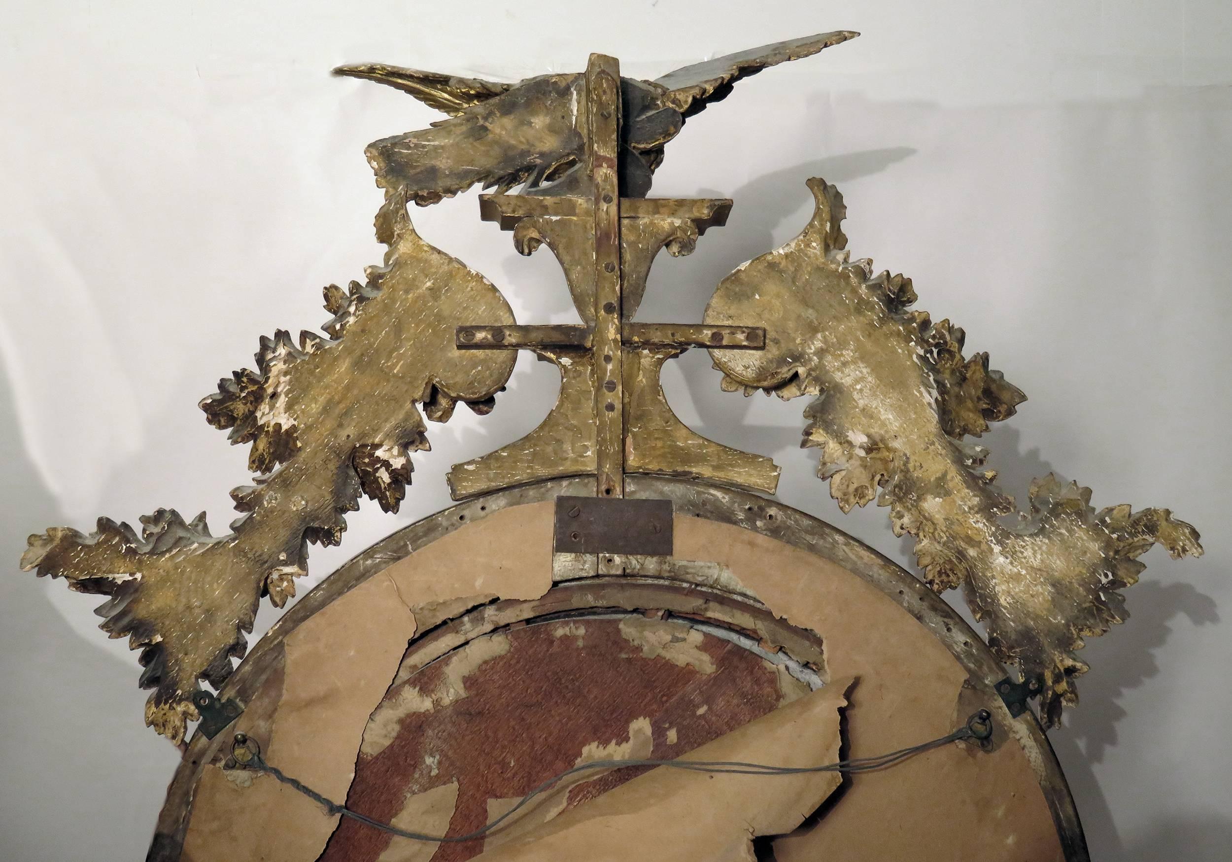 Large English Regency Period Convex Mirror, England, 1810 In Good Condition In San Francisco, CA