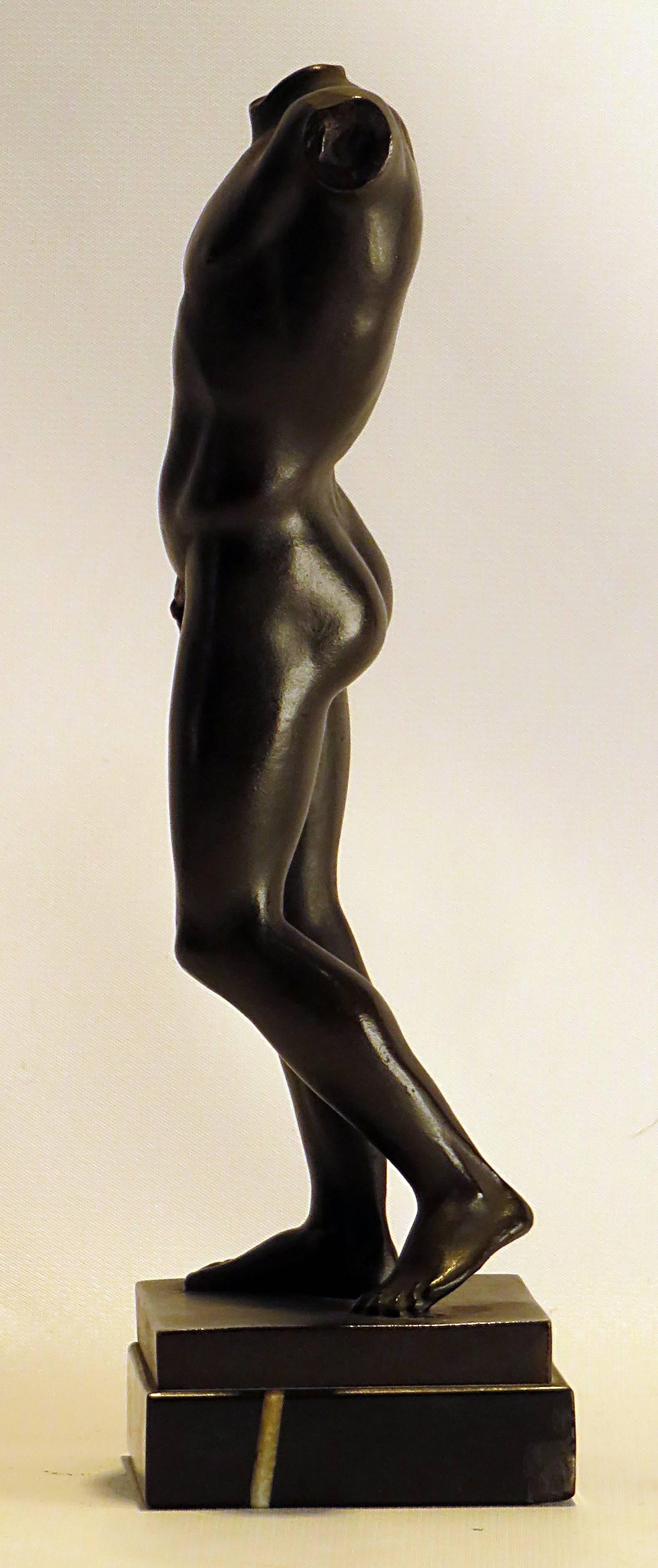Italian Grand Tour Bronze Casting after an Ancient Classical Male Nude Statue Italy 1880