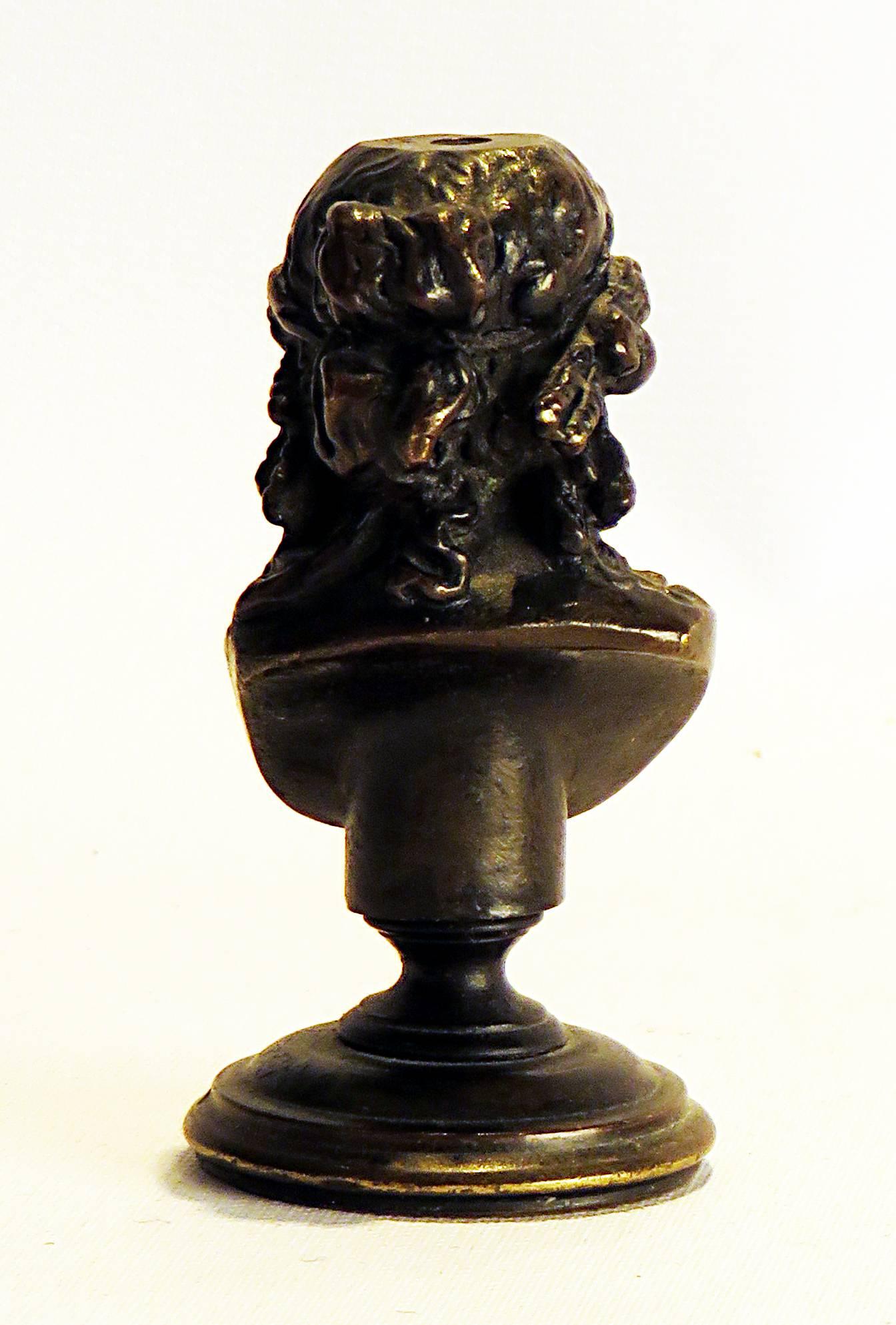Grand Tour Bronze Small Bust of Antinous, circa 1880