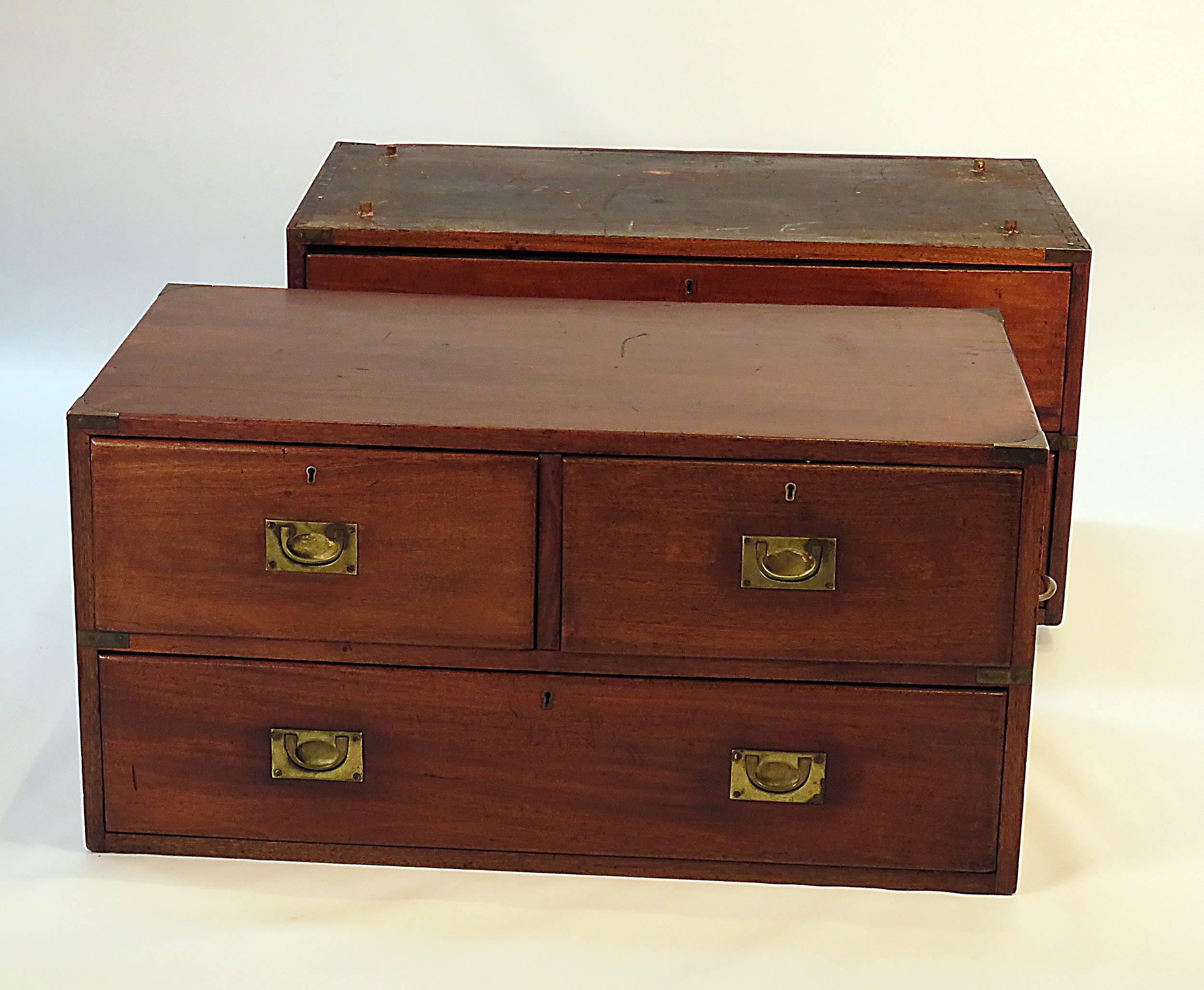 Anglo-Indian Anglo Indian Campaign Chest, Mahogany, circa 1890