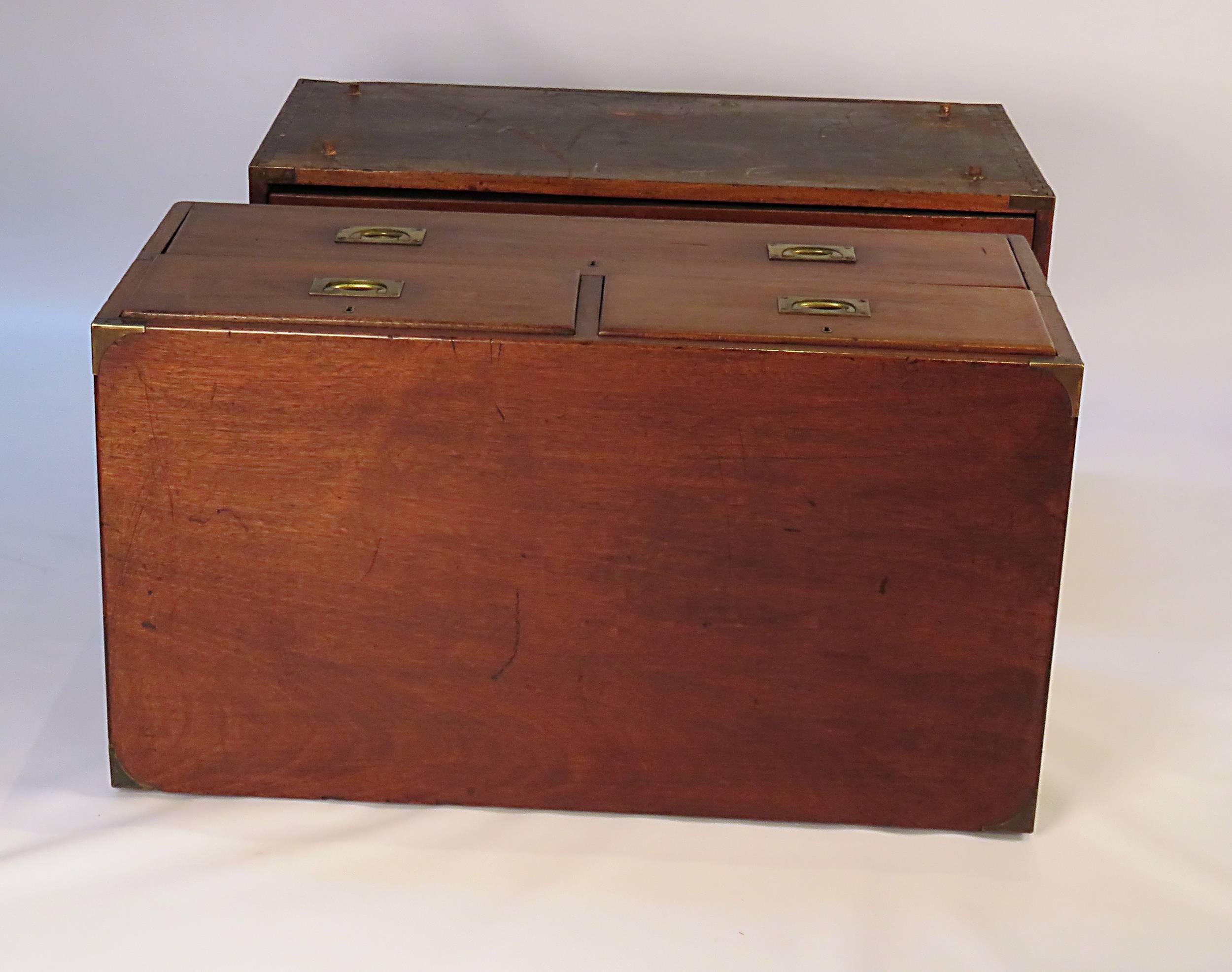 Anglo Indian Campaign Chest, Mahogany, circa 1890 In Good Condition In San Francisco, CA