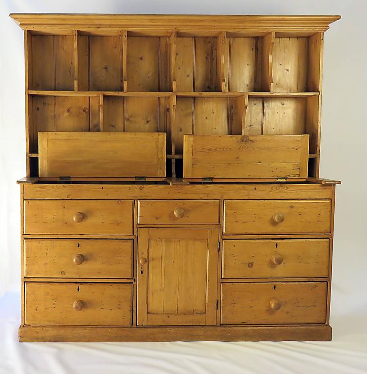 Rustic Irish Pine Dresser with Plate Rack at 1stDibs
