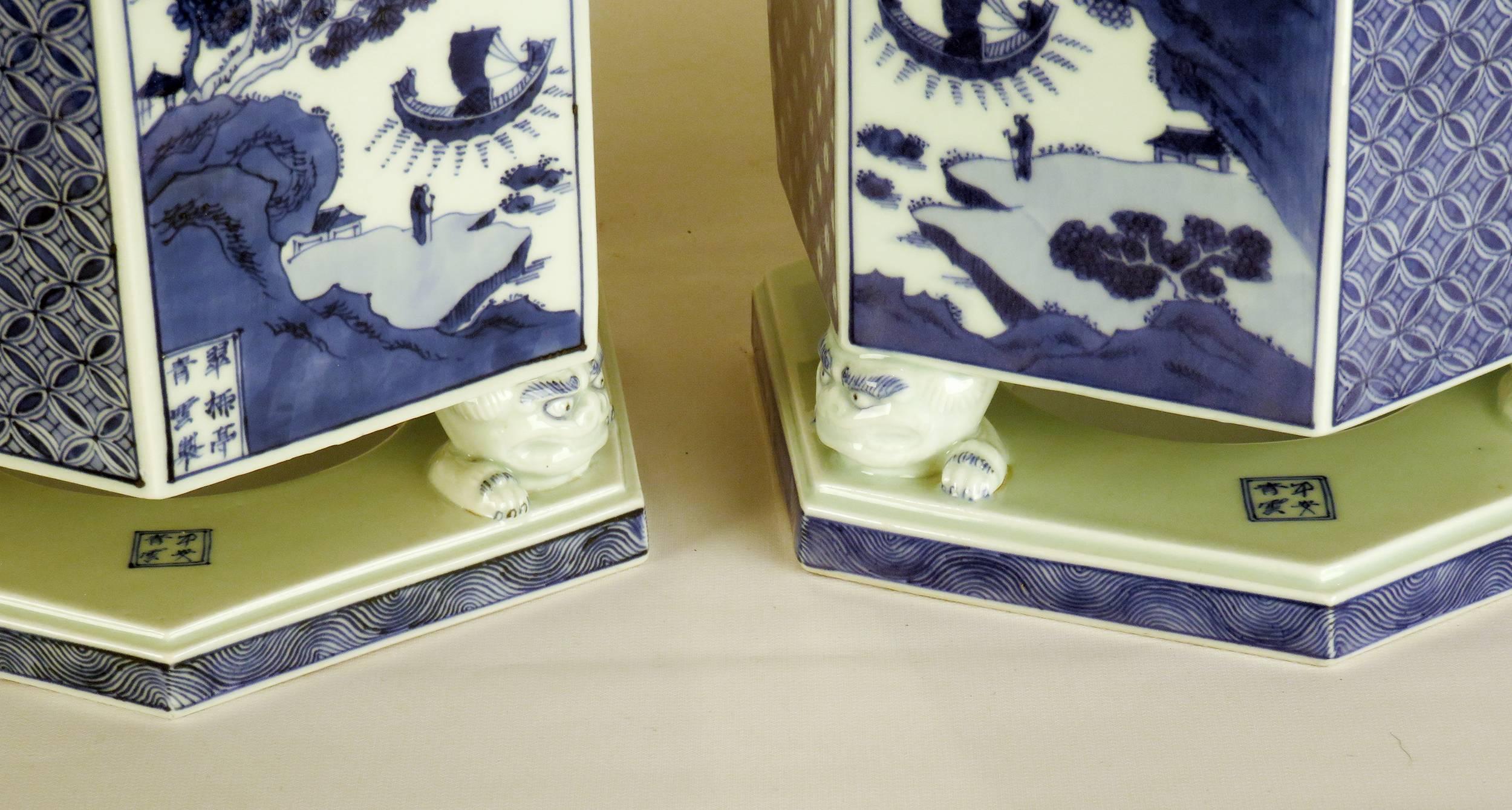 Pair of Japanese Porcelain Hibachi, Early 20th century 5