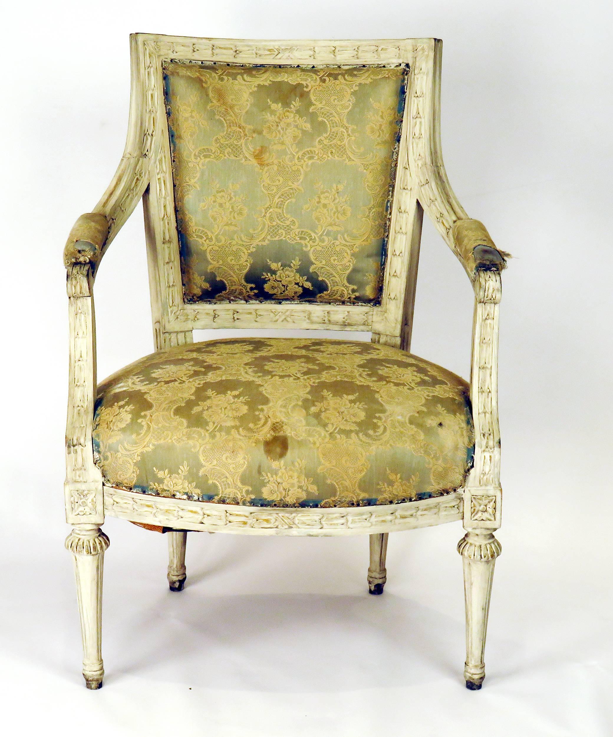 Louis XVI Pair of Swedish Painted Armchairs