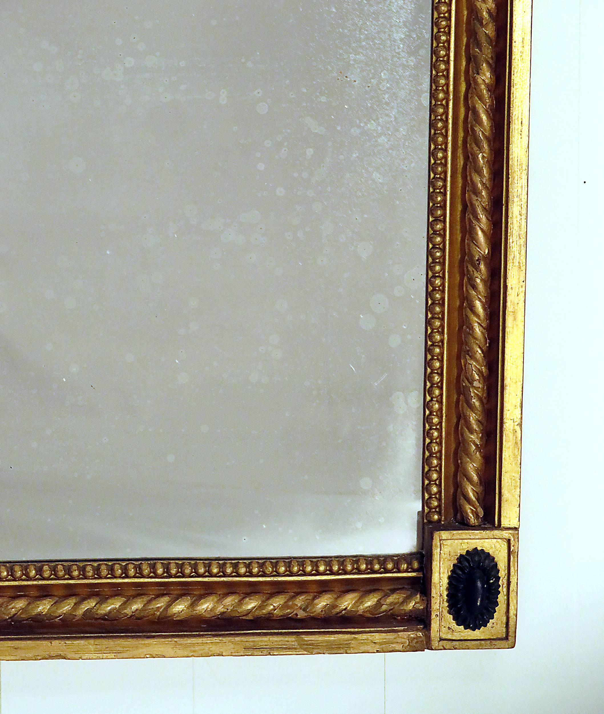 Neoclassical Swedish Carved and Giltwood Mirror, 19th Century