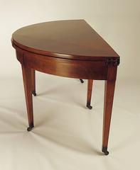 Large French Walnut Demilune Folding Round Table, circa 1830