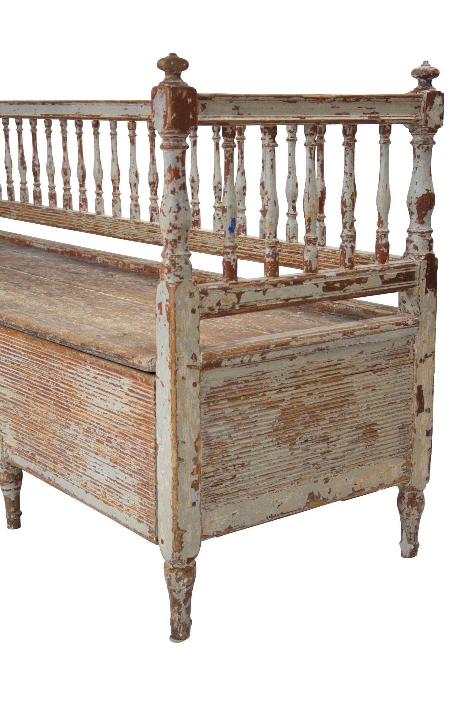 Gustavian Swedish Bench, circa 1830