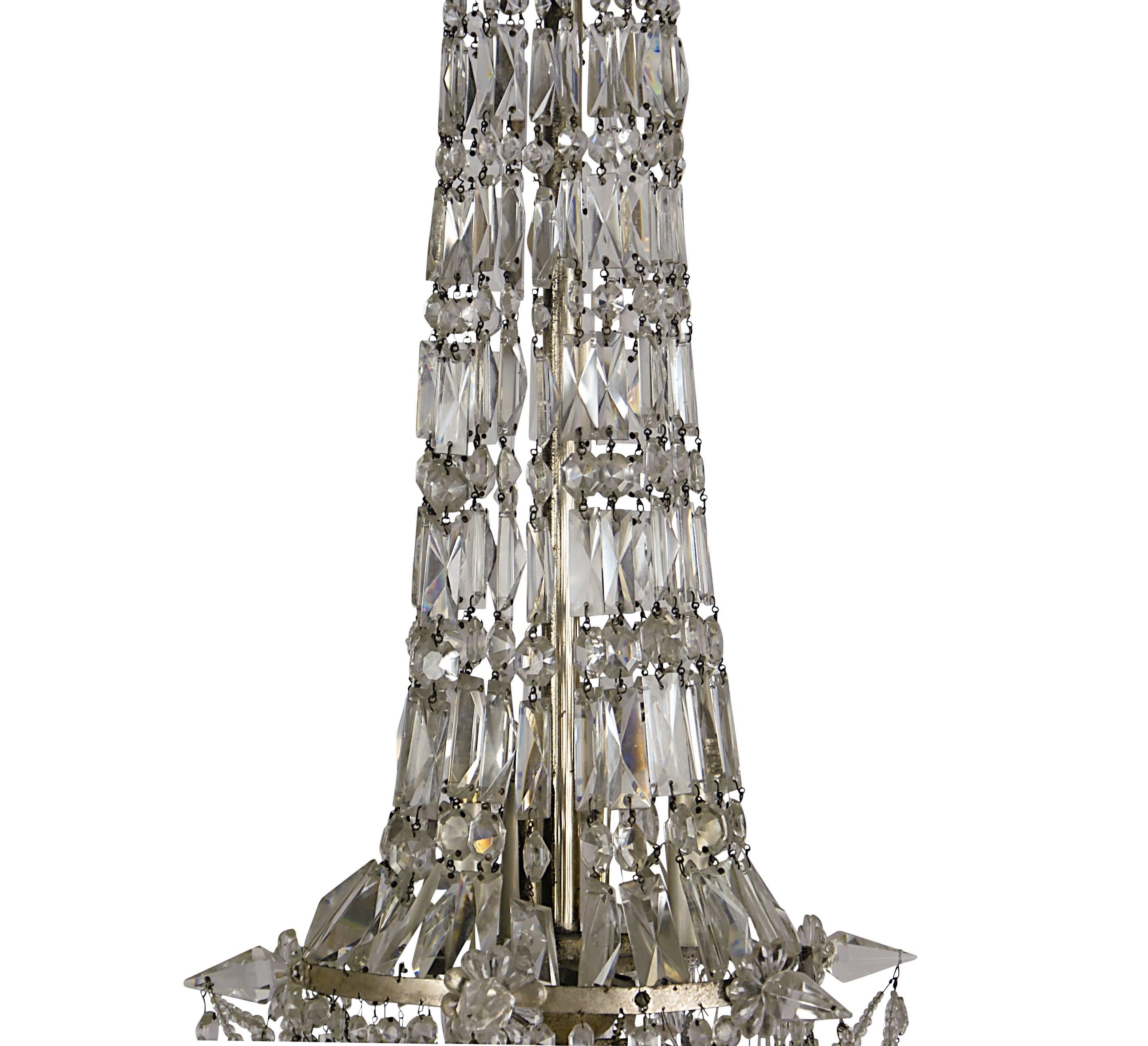 French Belle Époque Crystal Pendant, France, circa 1900