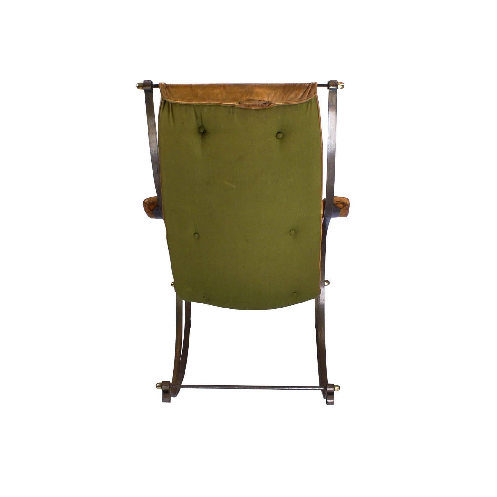 Modern Victorian Steel and Brass Rocking Chair by R W Winfield, circa 1870