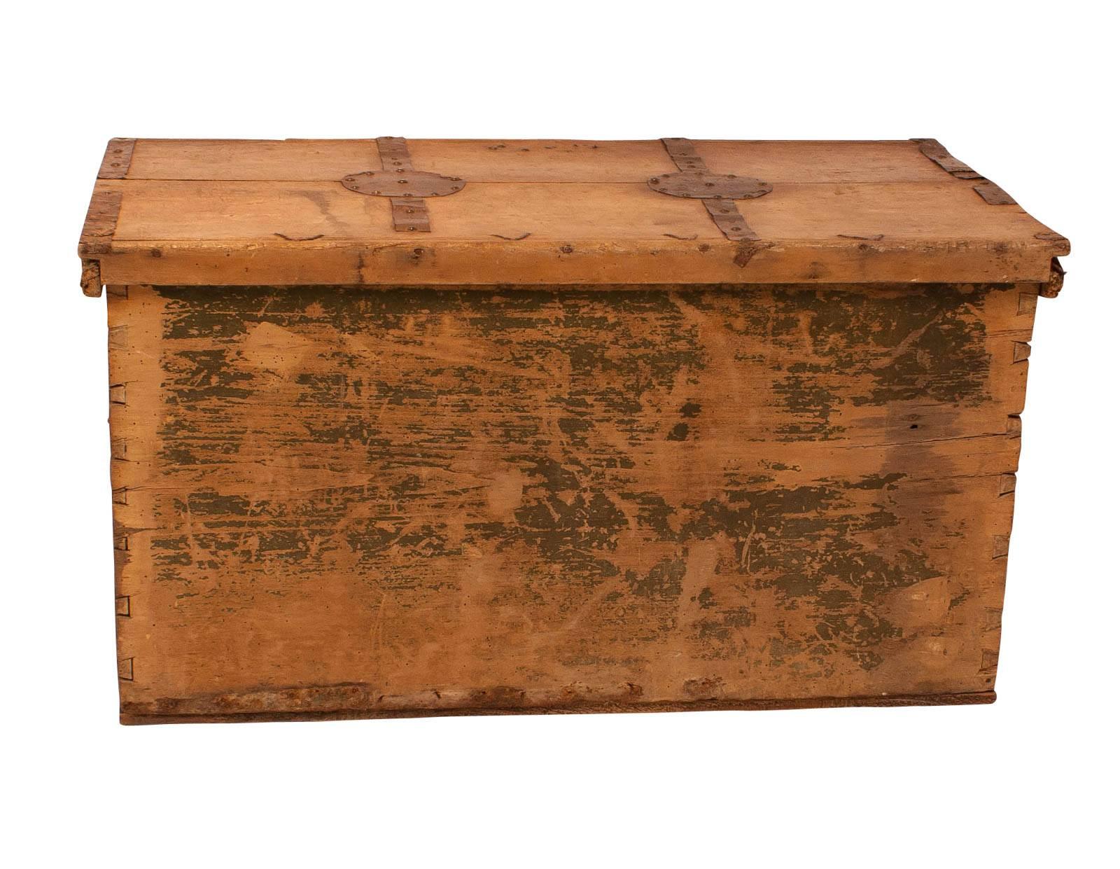 Mid-19th Century Spanish Colonial Iron Mounted Trunk in Cedar, circa 1850