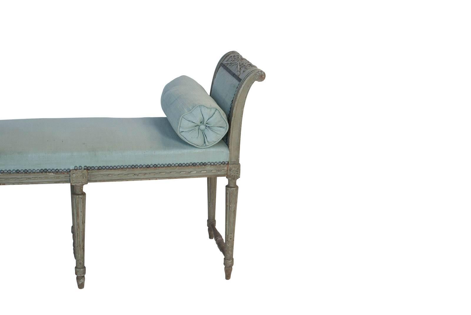 Painted French bench, circa 1870.