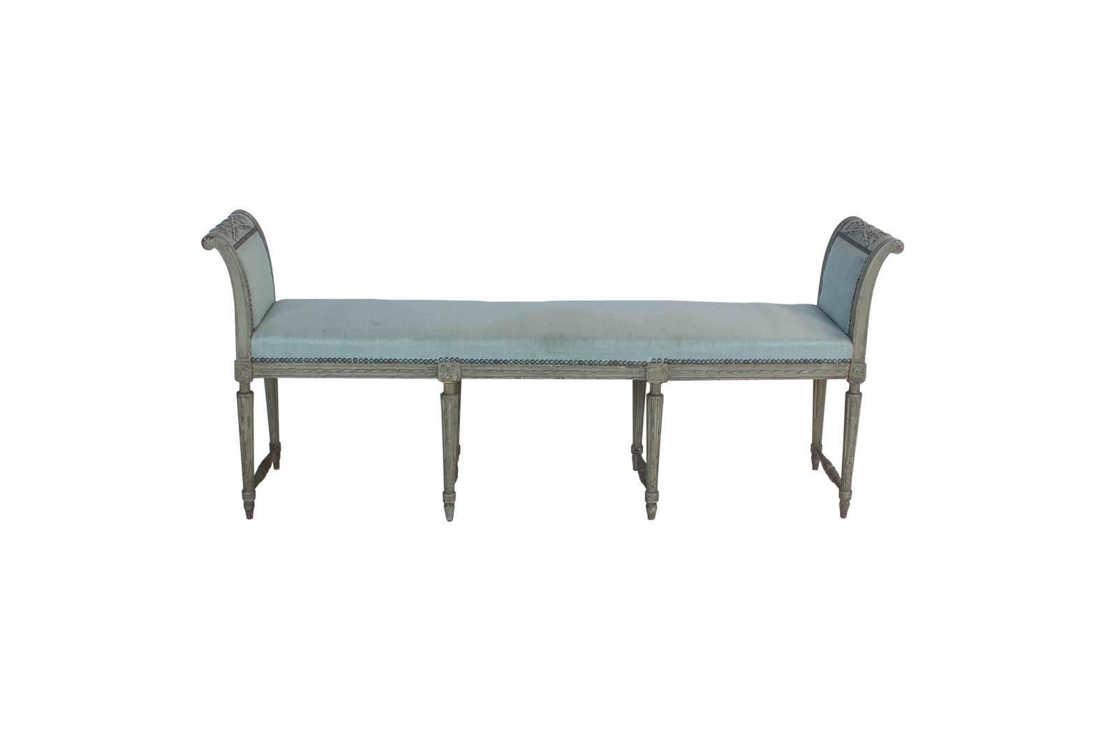 Late 19th Century Painted French Bench or Window Seat, circa 1870