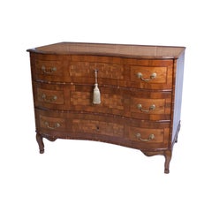 Northern Italian Inlaid Baroque Serpentine Chest / Commode, circa 1780
