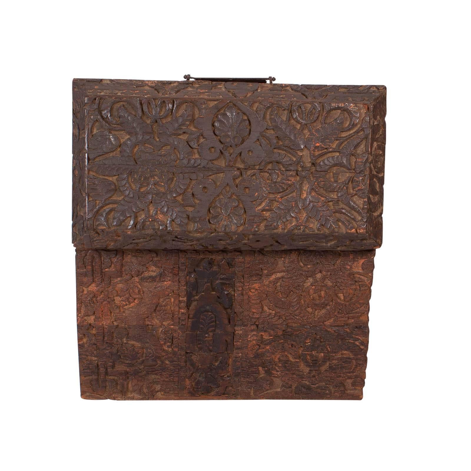 19th Century Large Deeply Carved Indo-Persian Trunk, circa 1800