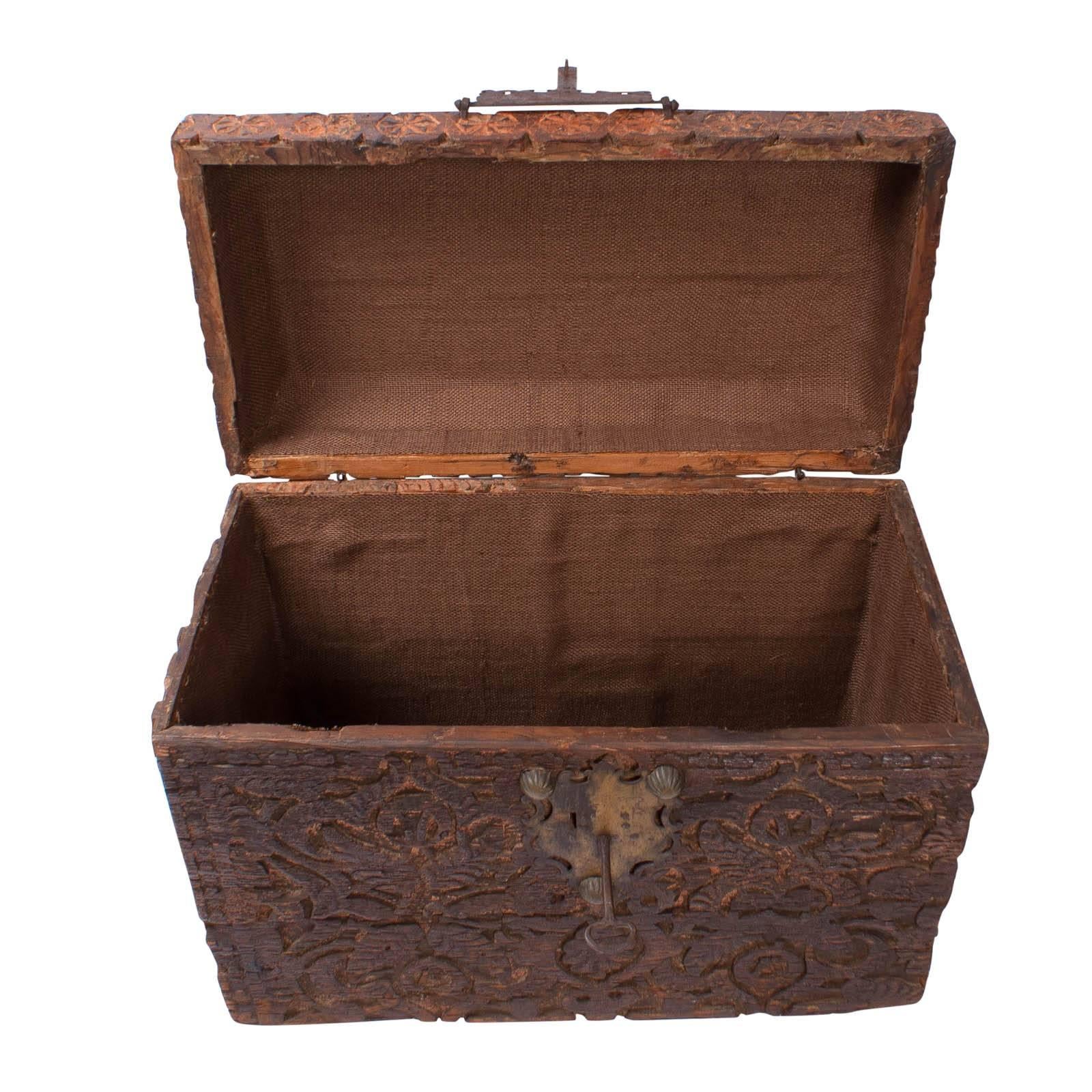 Large Deeply Carved Indo-Persian Trunk, circa 1800 1