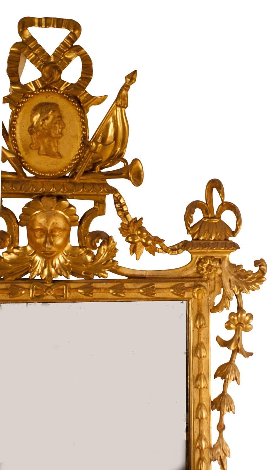 Giltwood Neoclassical Italian Mirror, circa 1810 In Good Condition In San Francisco, CA