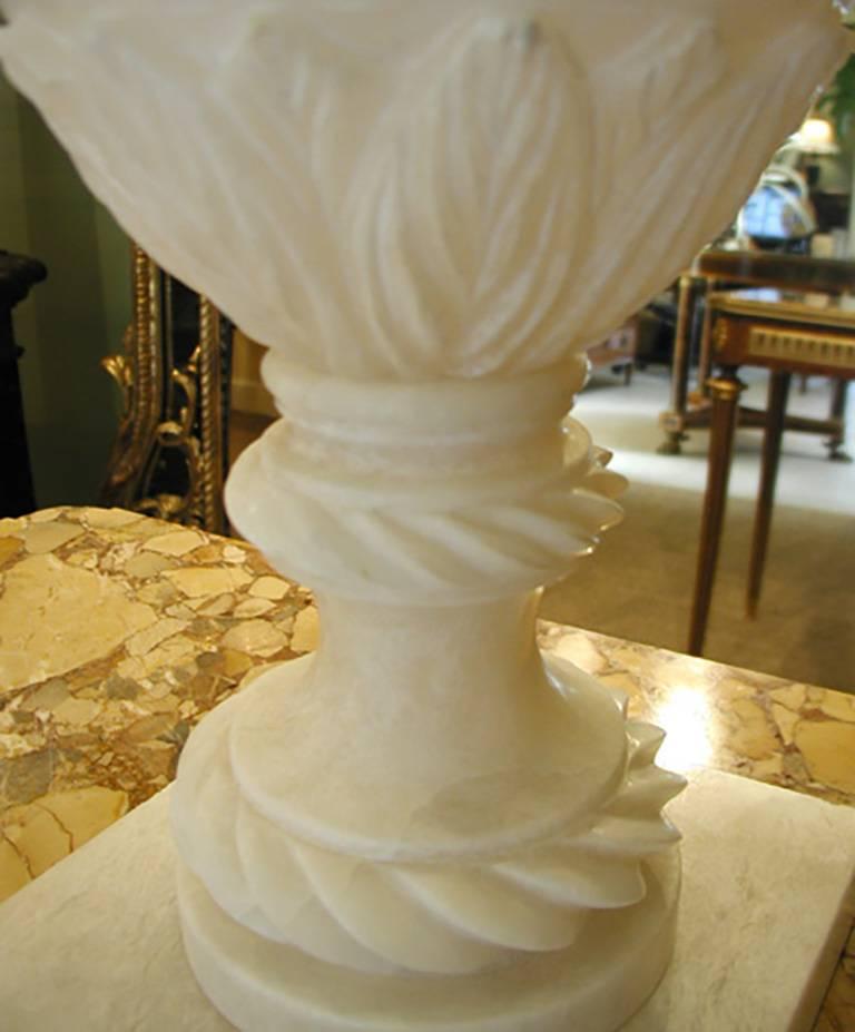 Classical Roman Late 19th Century French Grand Scale White Marble Urn