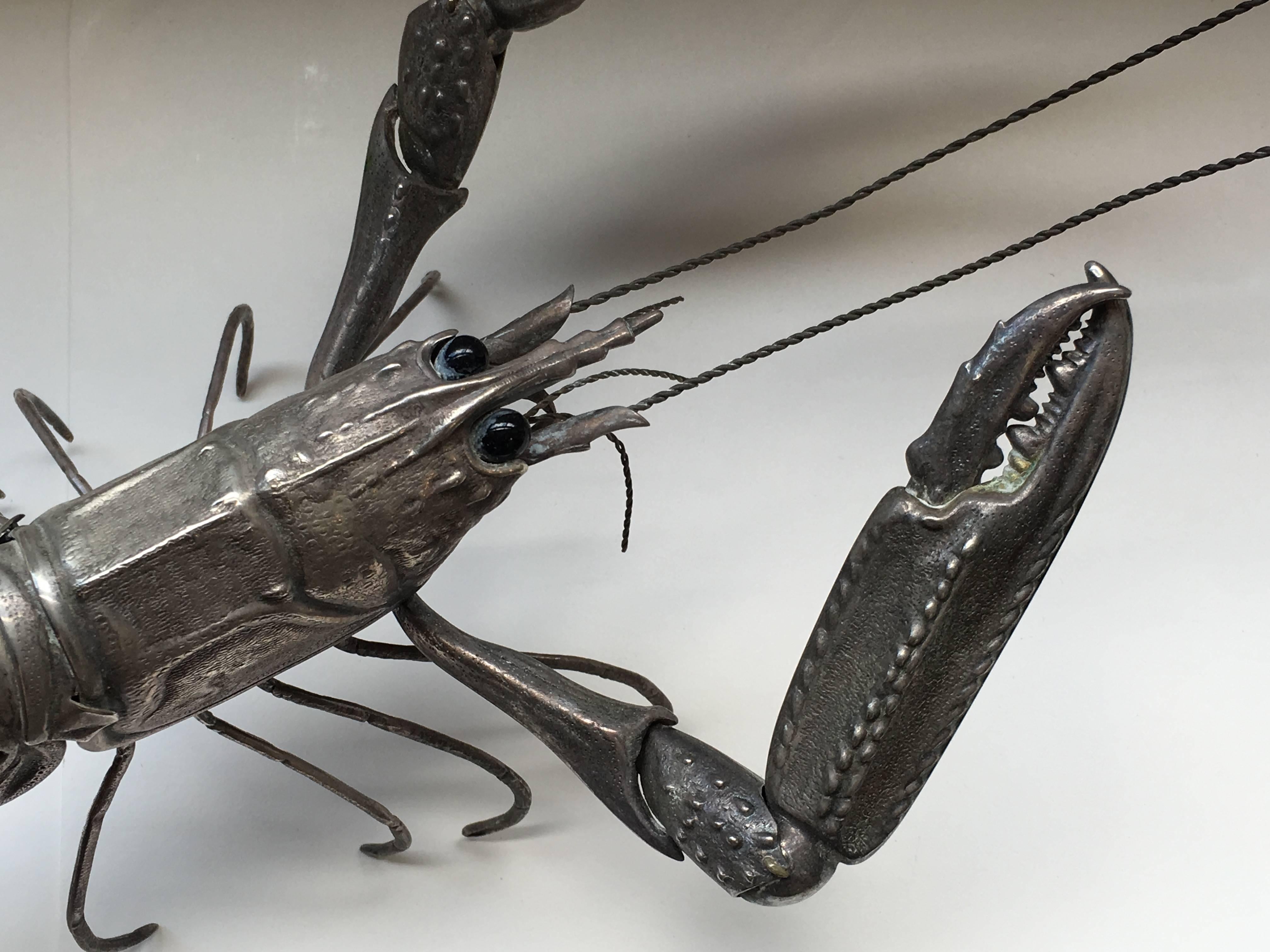 20th Century Mid-Century Sterling Sculpture of a Tiger Prawn