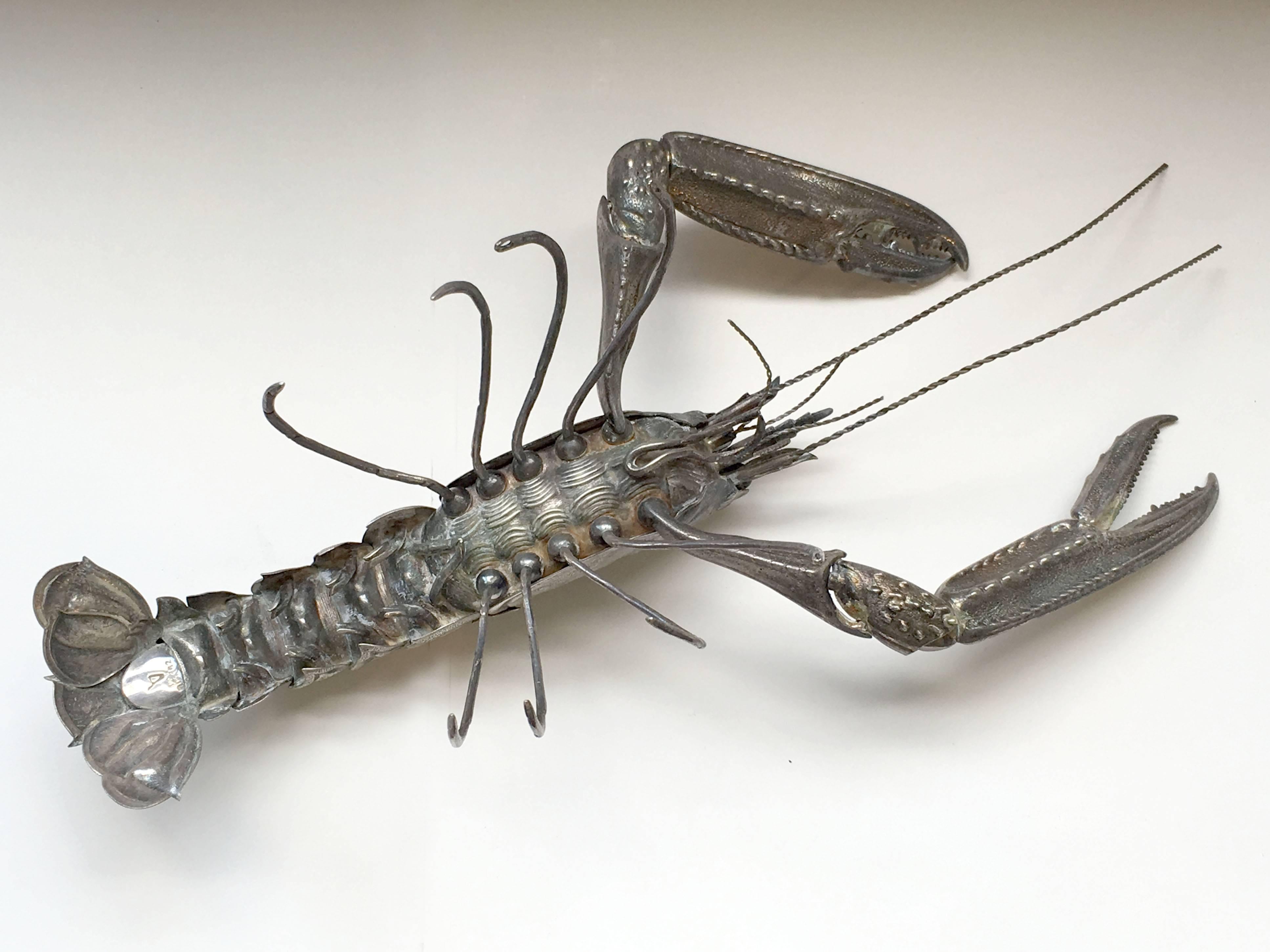 Mid-Century Sterling Sculpture of a Tiger Prawn 1