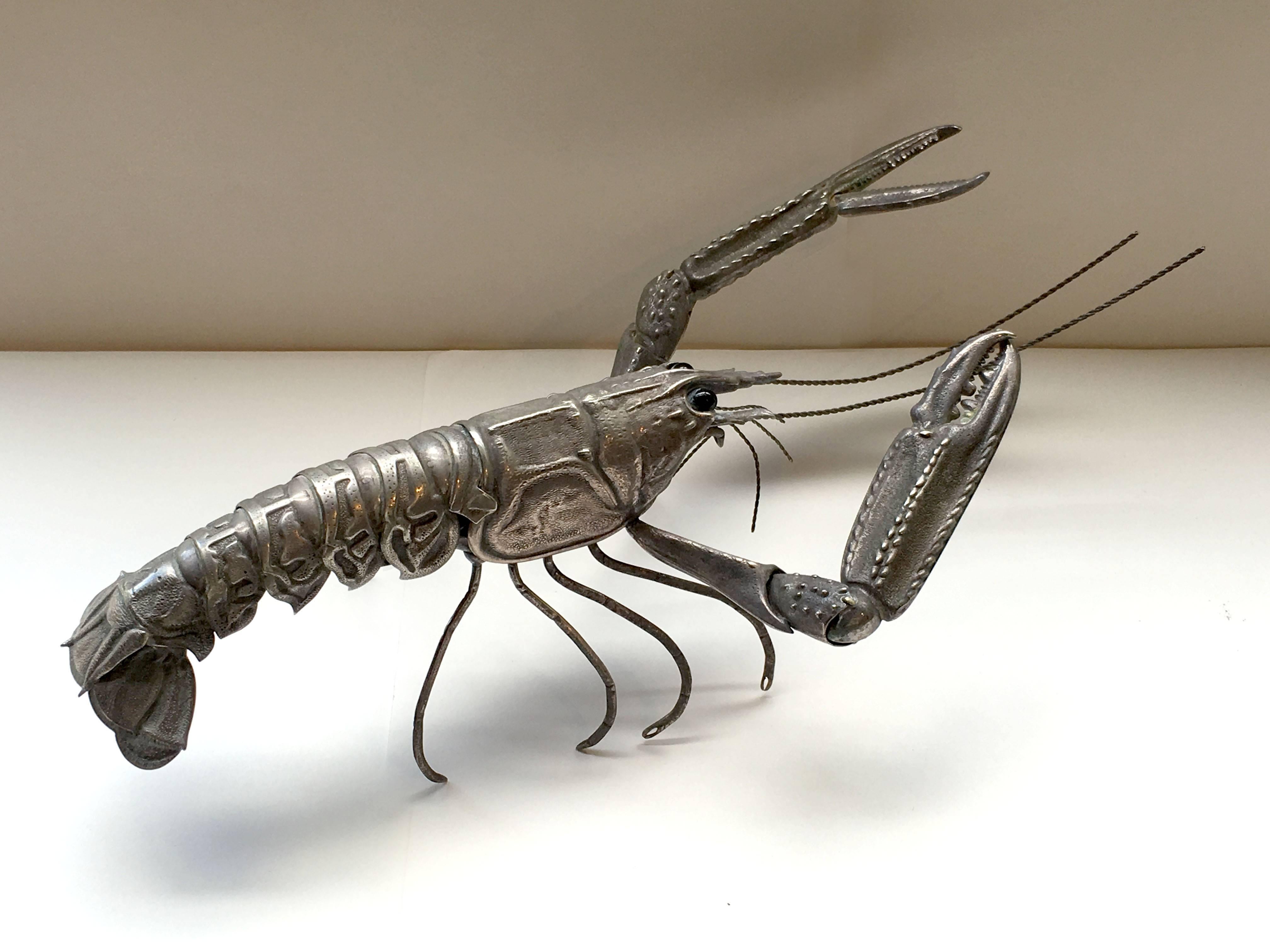 Mid-Century Sterling Sculpture of a Tiger Prawn 2