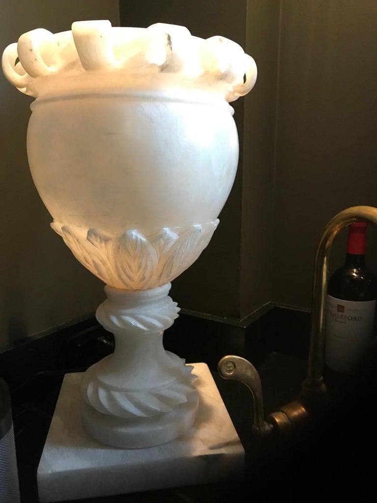 Italian Late 19th Century French Grand Scale White Marble Urn