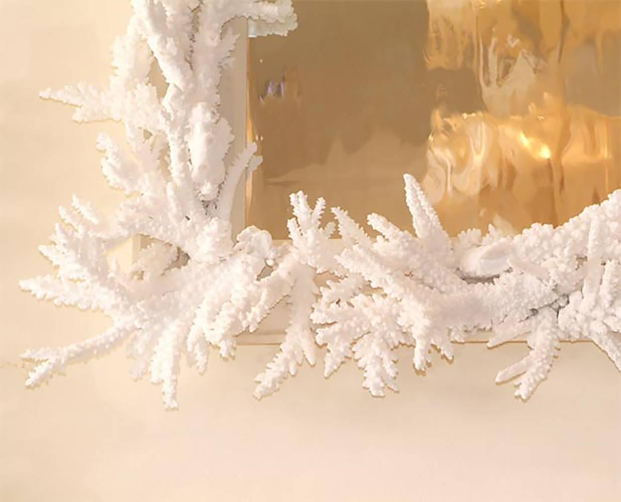 American Candace Barnes Designed Antiqued Coral Mirror