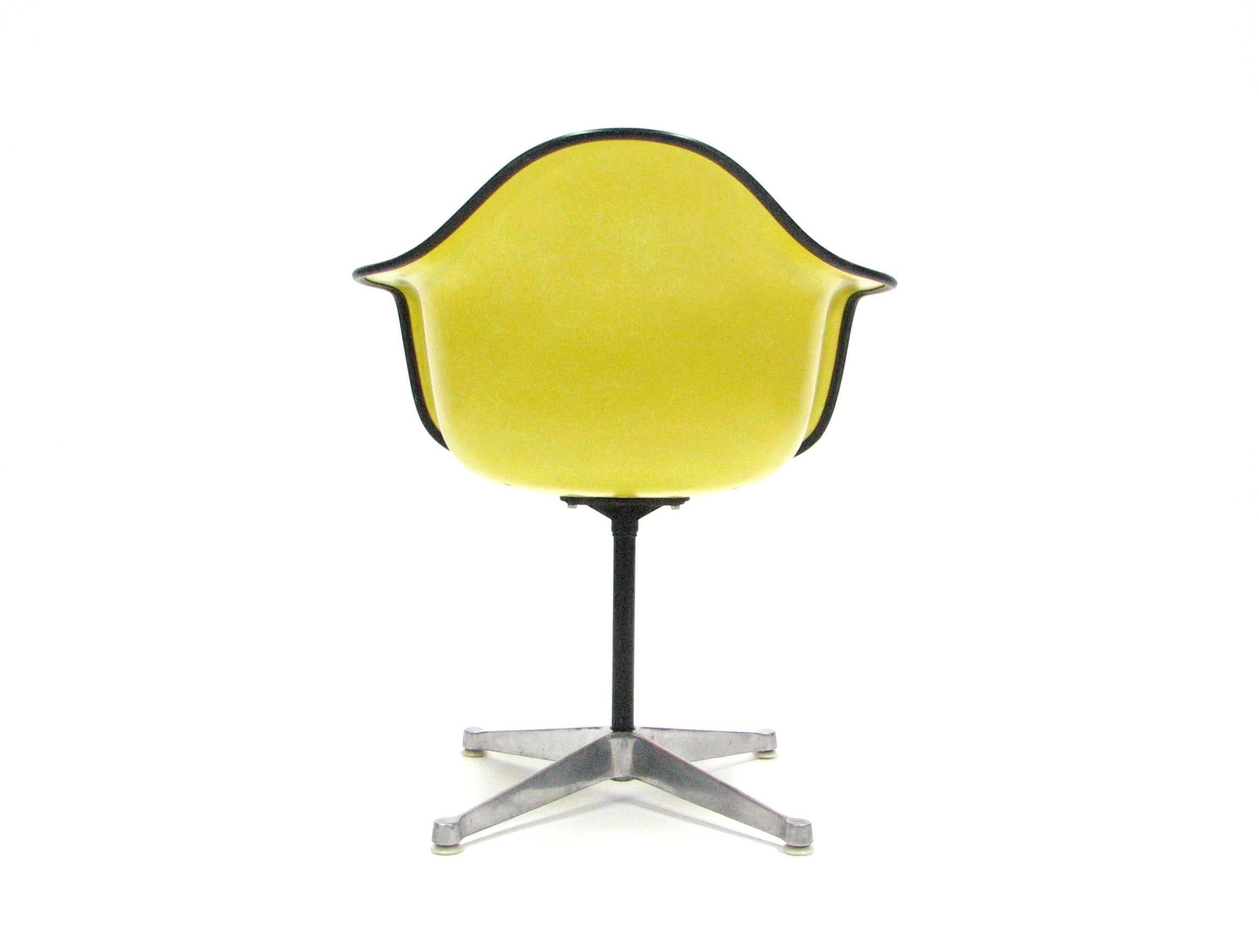 American Iconic Mid-Century Upholstered Eames PAC Fiberglass Chair for Herman Miller