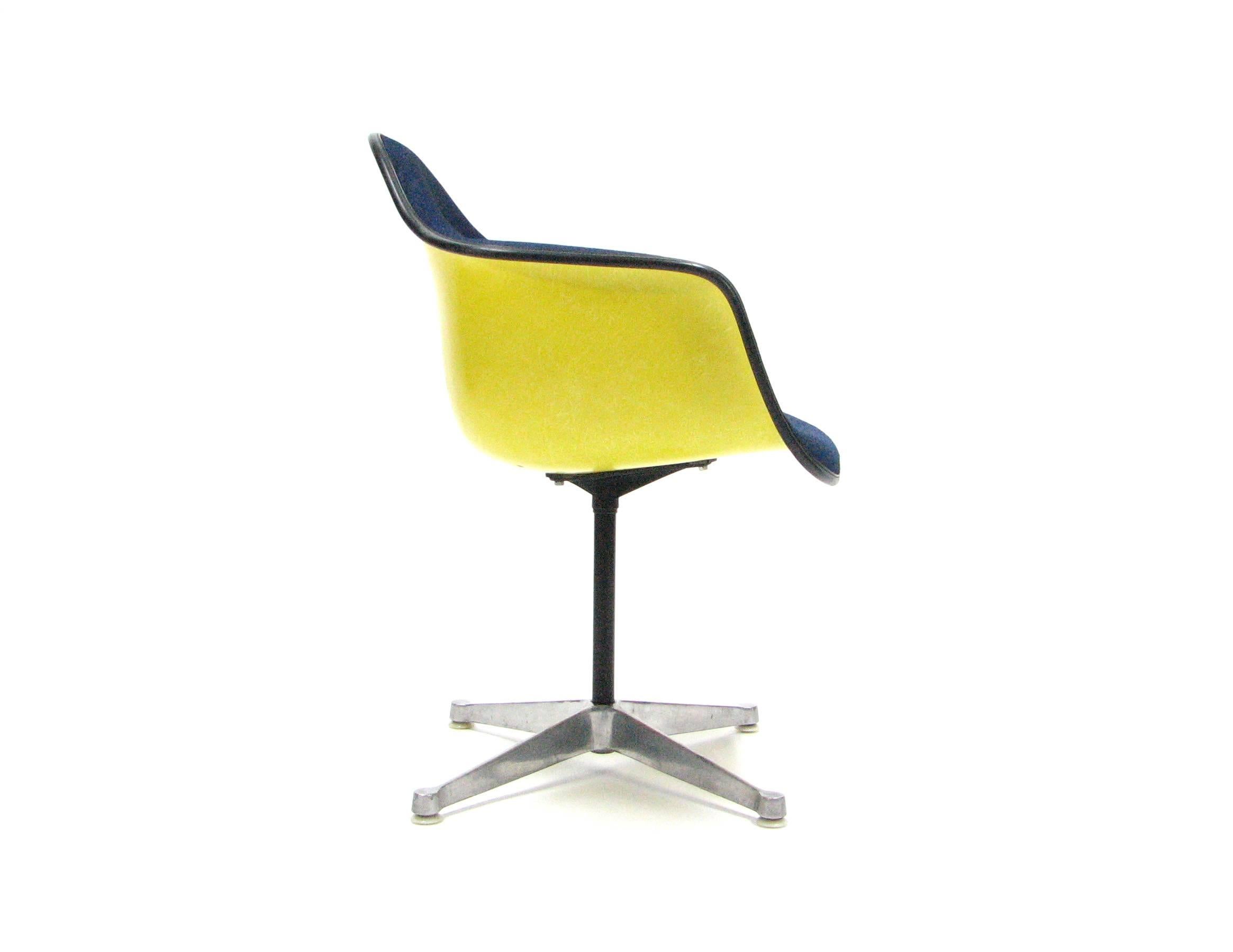 Mid-Century Modern Iconic Mid-Century Upholstered Eames PAC Fiberglass Chair for Herman Miller