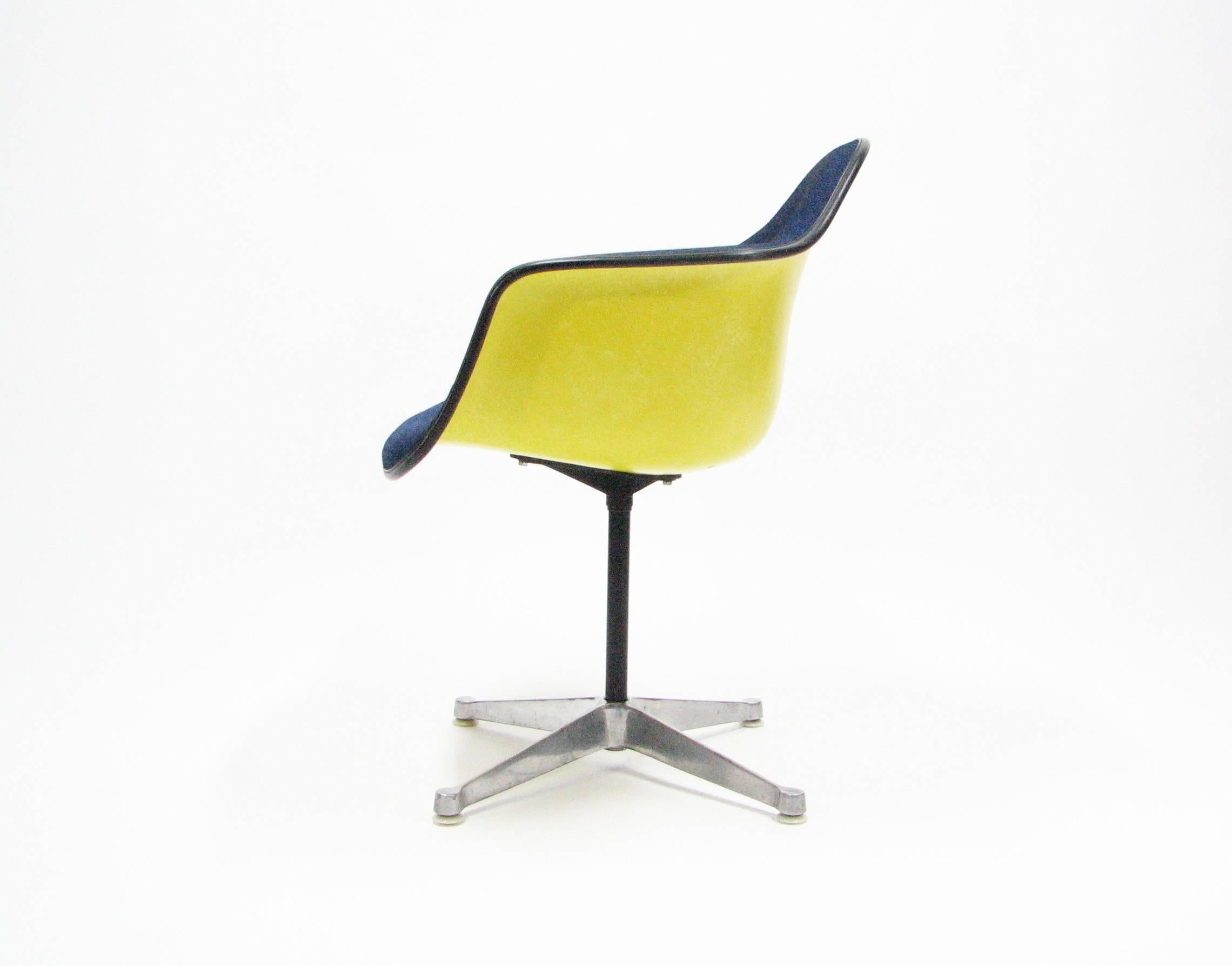 Molded Iconic Mid-Century Upholstered Eames PAC Fiberglass Chair for Herman Miller