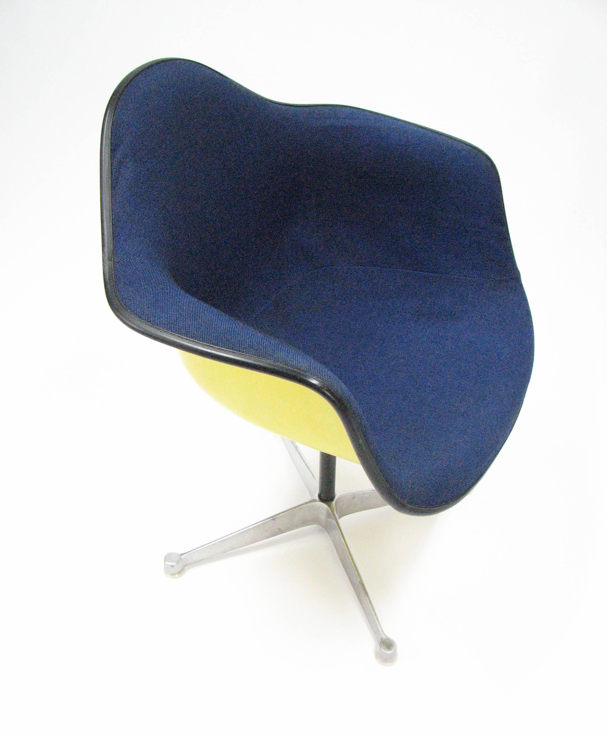 20th Century Iconic Mid-Century Upholstered Eames PAC Fiberglass Chair for Herman Miller