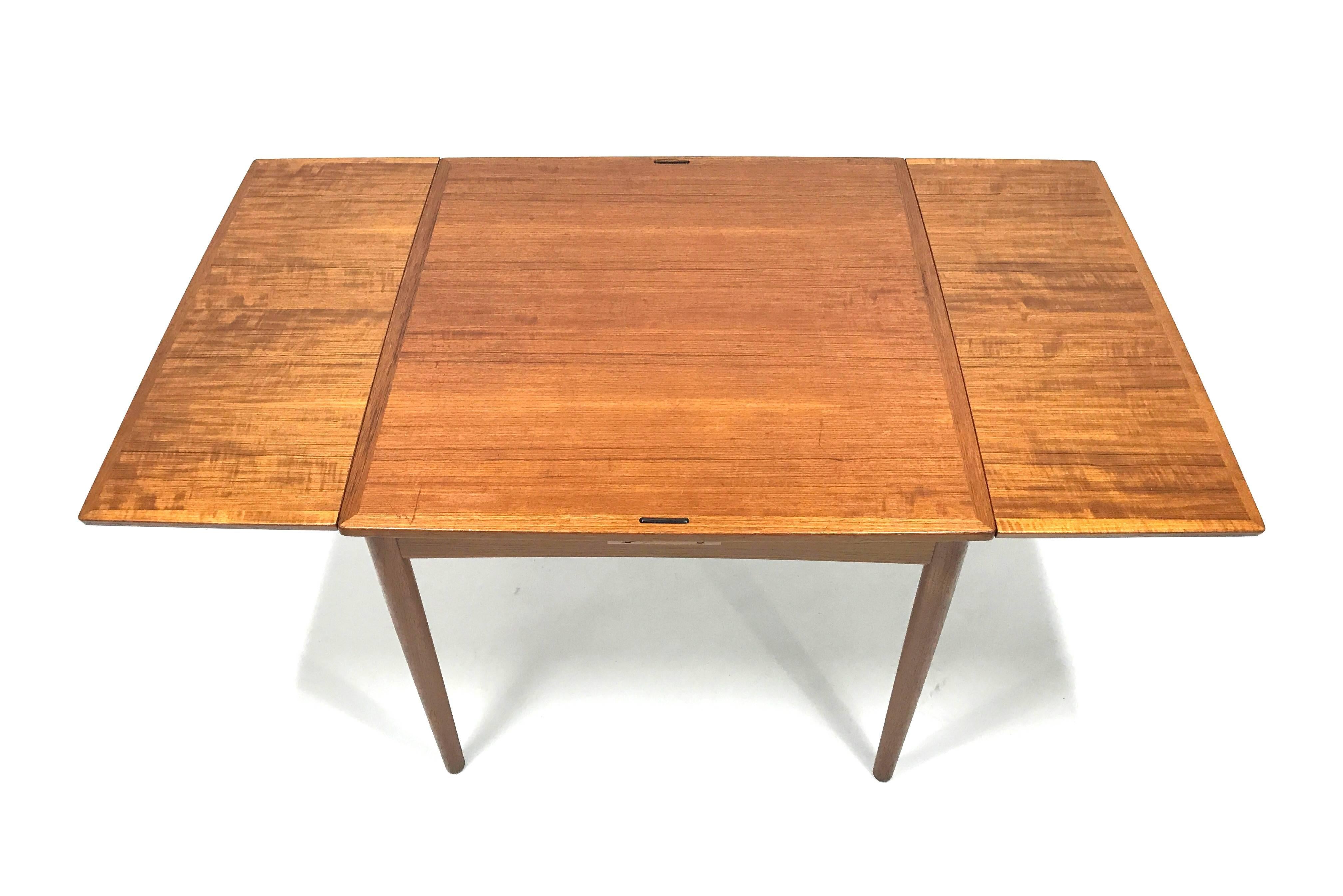 Mid-Century Modern Mid-Century Reversible-Top Danish Teak Game Table in the Manner of Poul Hundevad