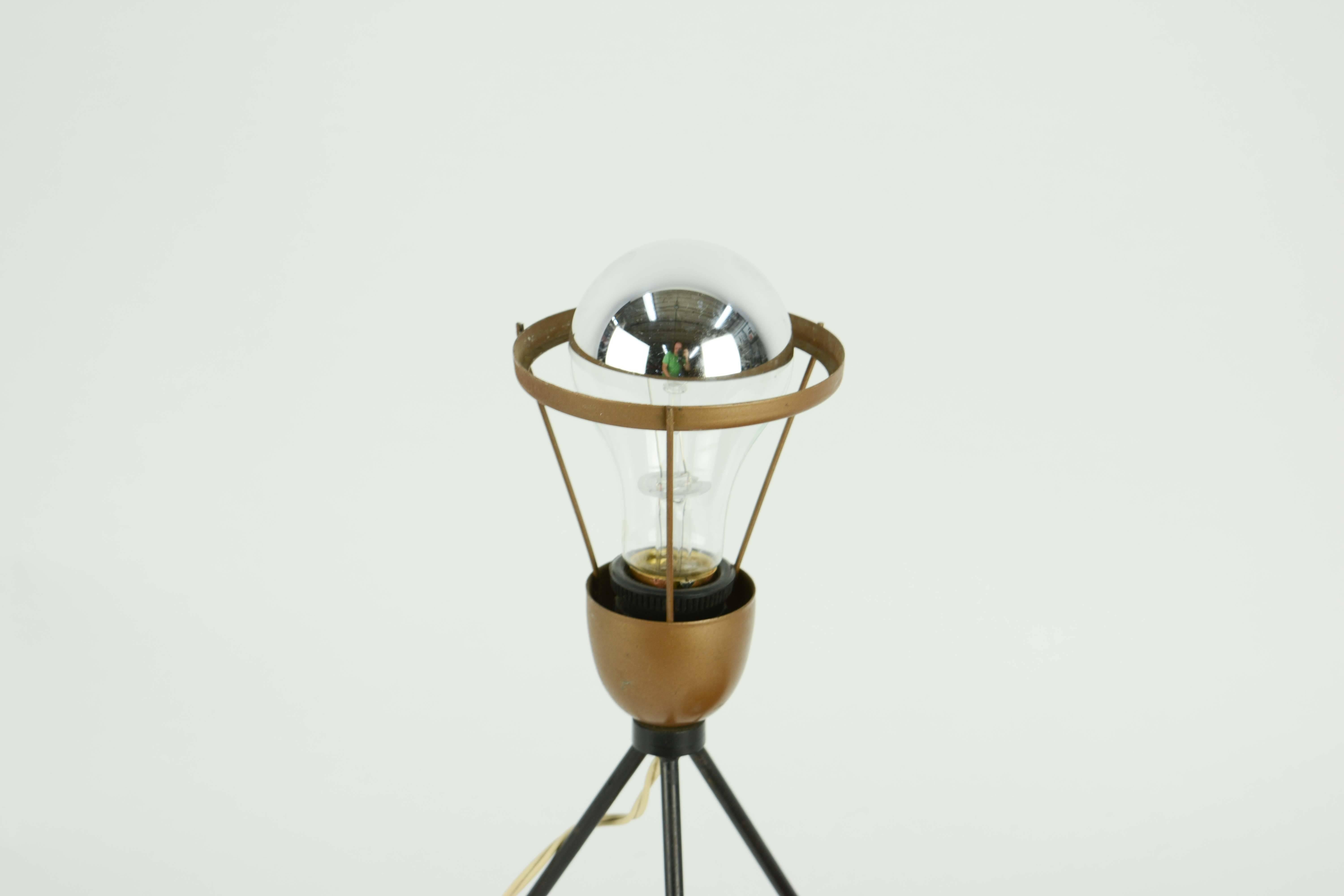 Mid-Century Modern Very Rare Louis Kaiff Tripod UFO Table Lamp for Phillips