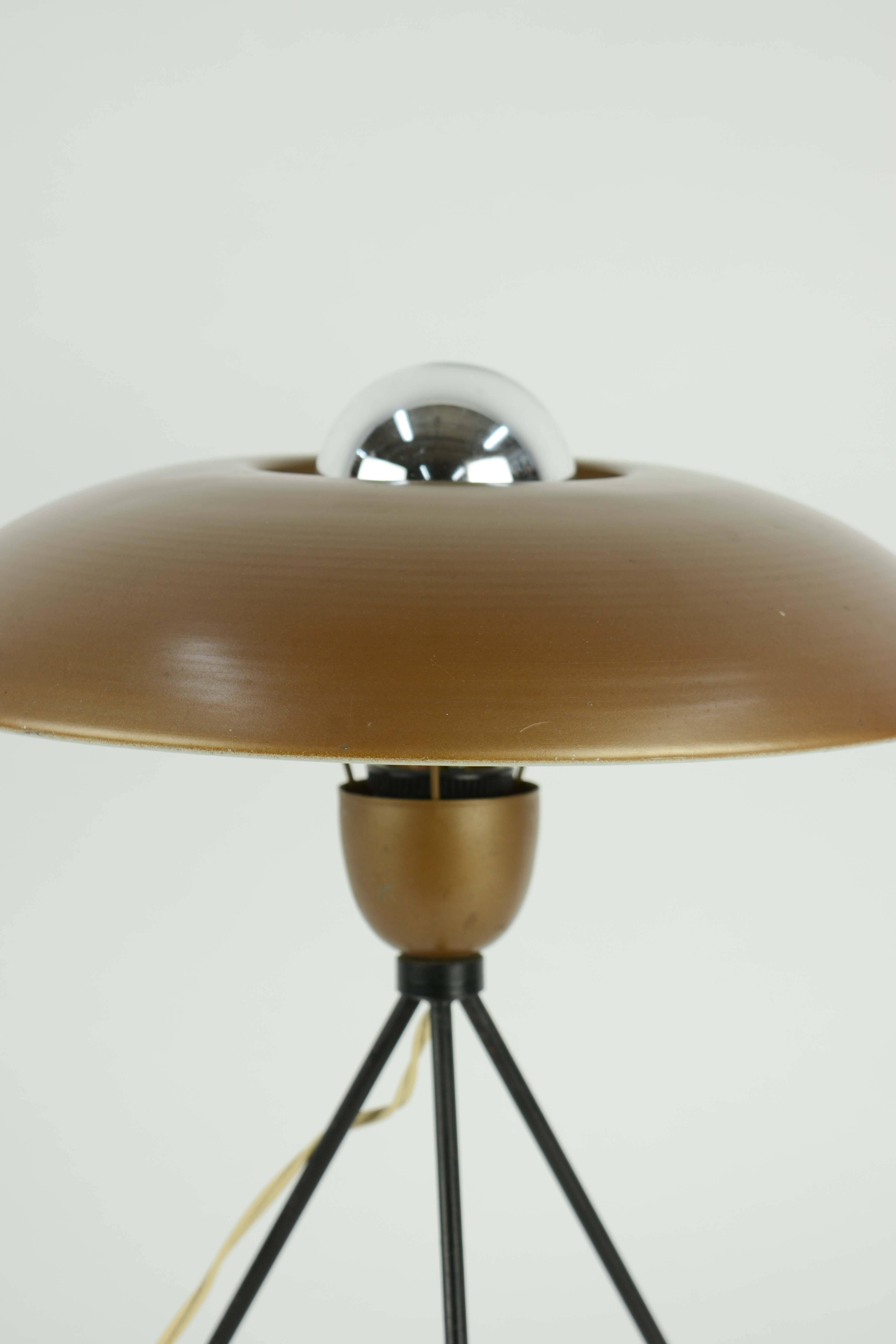 Dutch Very Rare Louis Kaiff Tripod UFO Table Lamp for Phillips