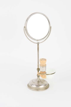 Vintage 1940s, Shaving Set with Swivel Mirror, Brush and Cream Cup