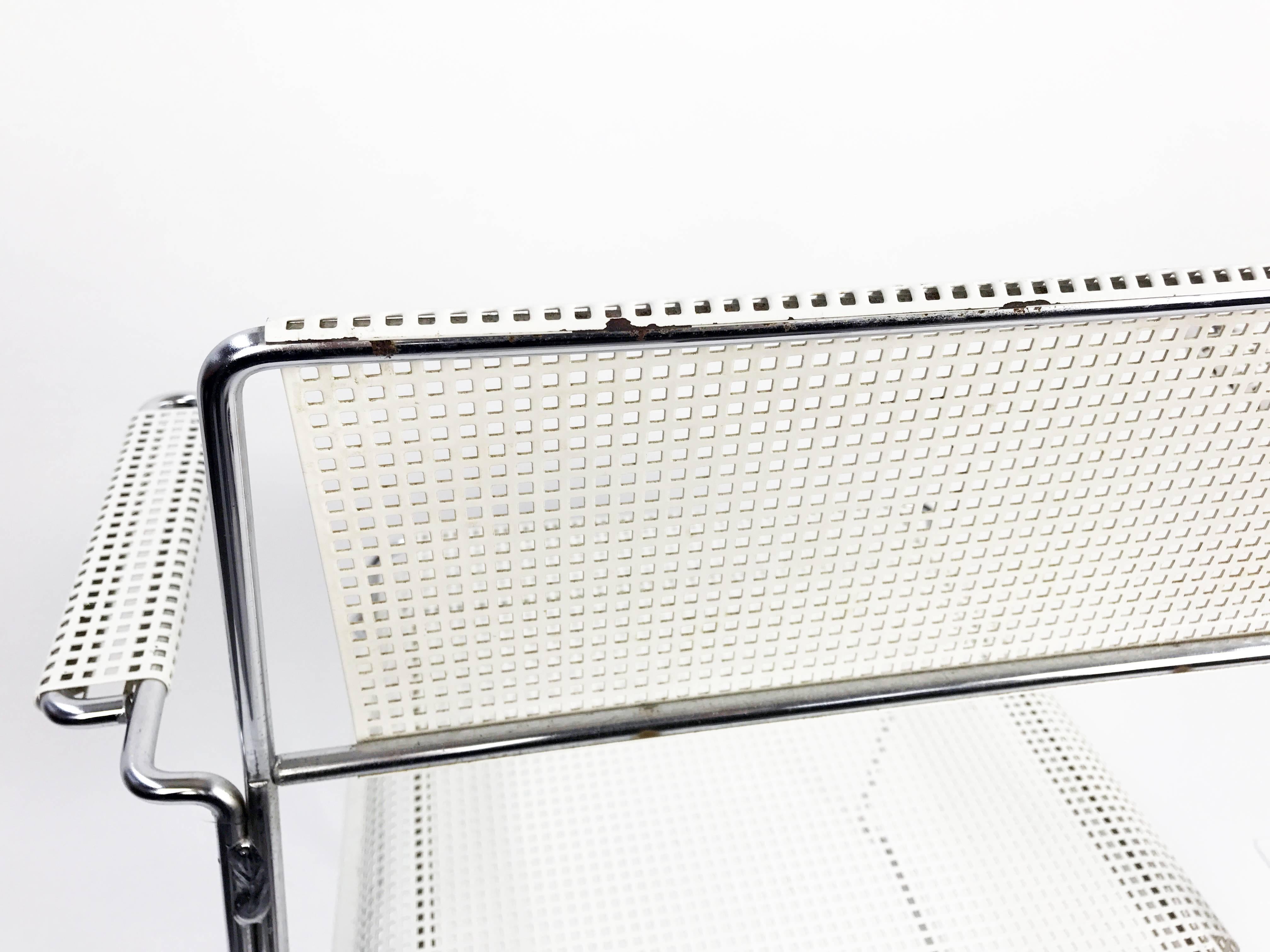 Mathieu Matégot Inspired Mid-Century Perforated Metal Armchair In Good Condition In Portland, OR