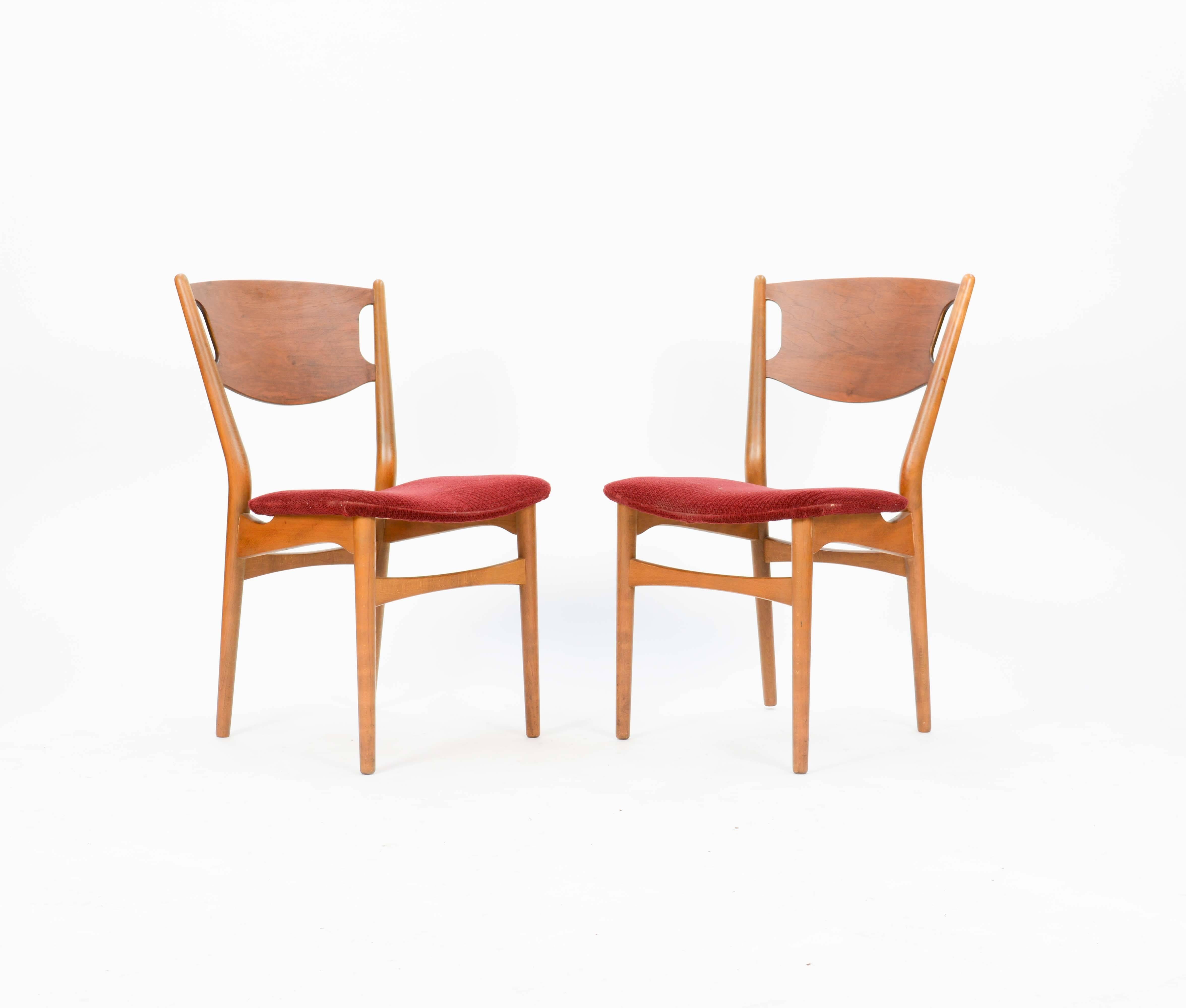 Set of Six Wahl Iversen Danish Dining Chairs for Møbelfabriken Falster, 1954 In Good Condition In Portland, OR