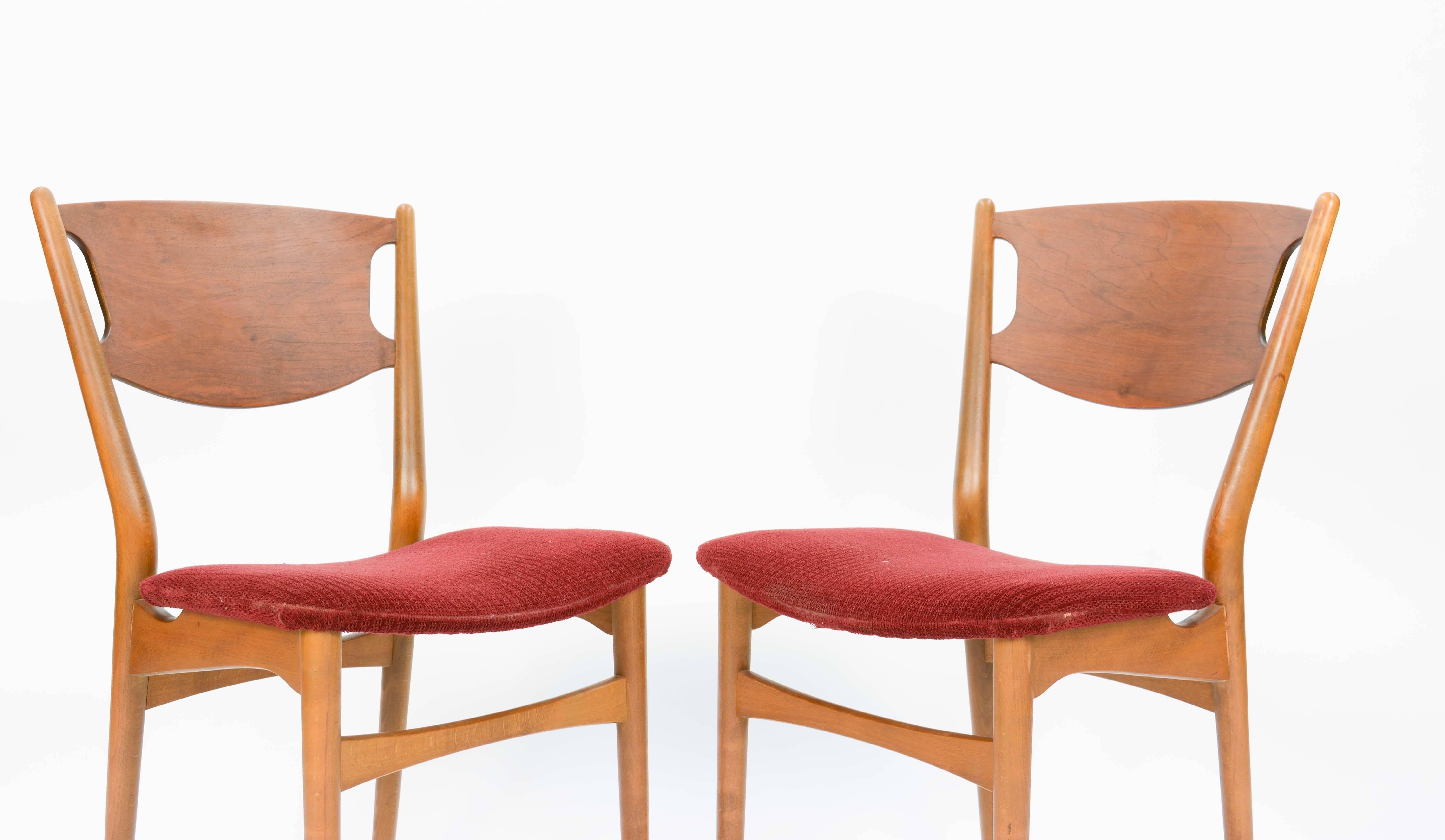 Set of Six Wahl Iversen Danish Dining Chairs for Møbelfabriken Falster, 1954 2
