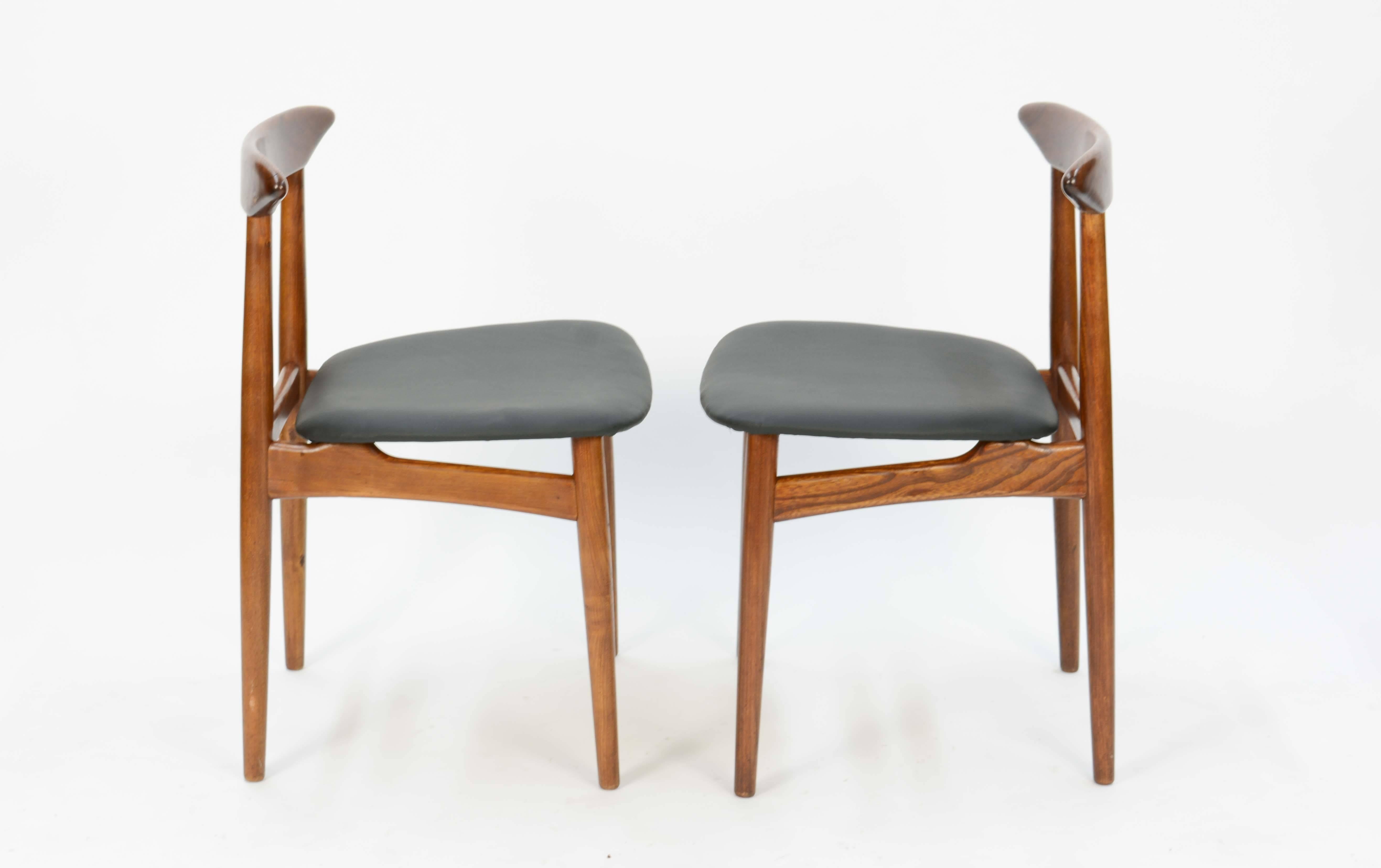 Set of Four Danish Teak Chairs after Hans Wegner In Good Condition In Portland, OR