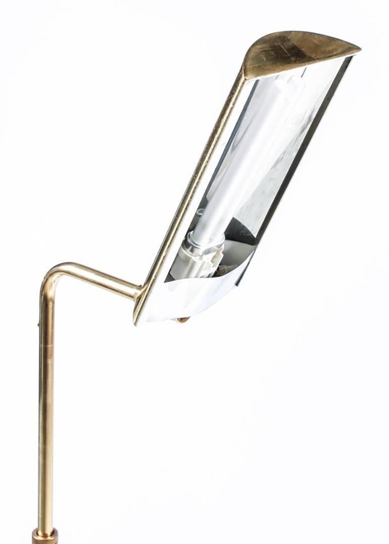 Midcentury Brass Koch and Lowy Floor Lamp In Good Condition In Portland, OR