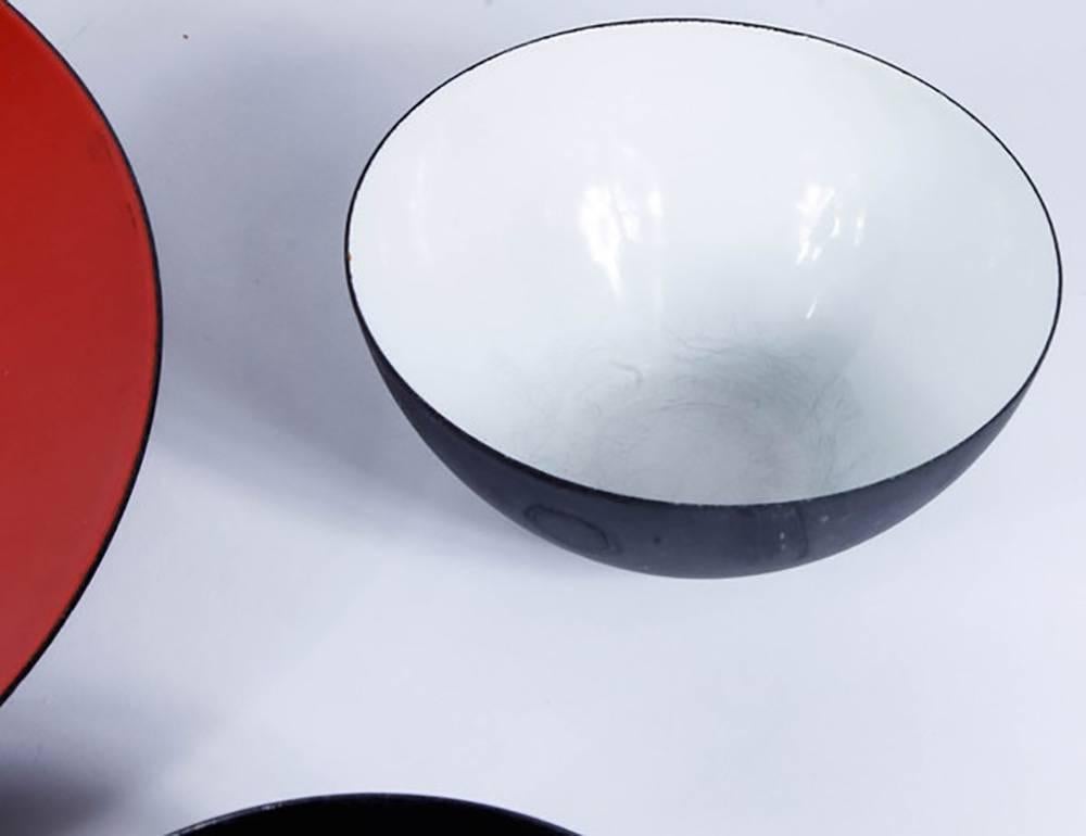Enameled Mid-Century Krenit Bowls and Serving Dish Attributed to Herbert Krenchel