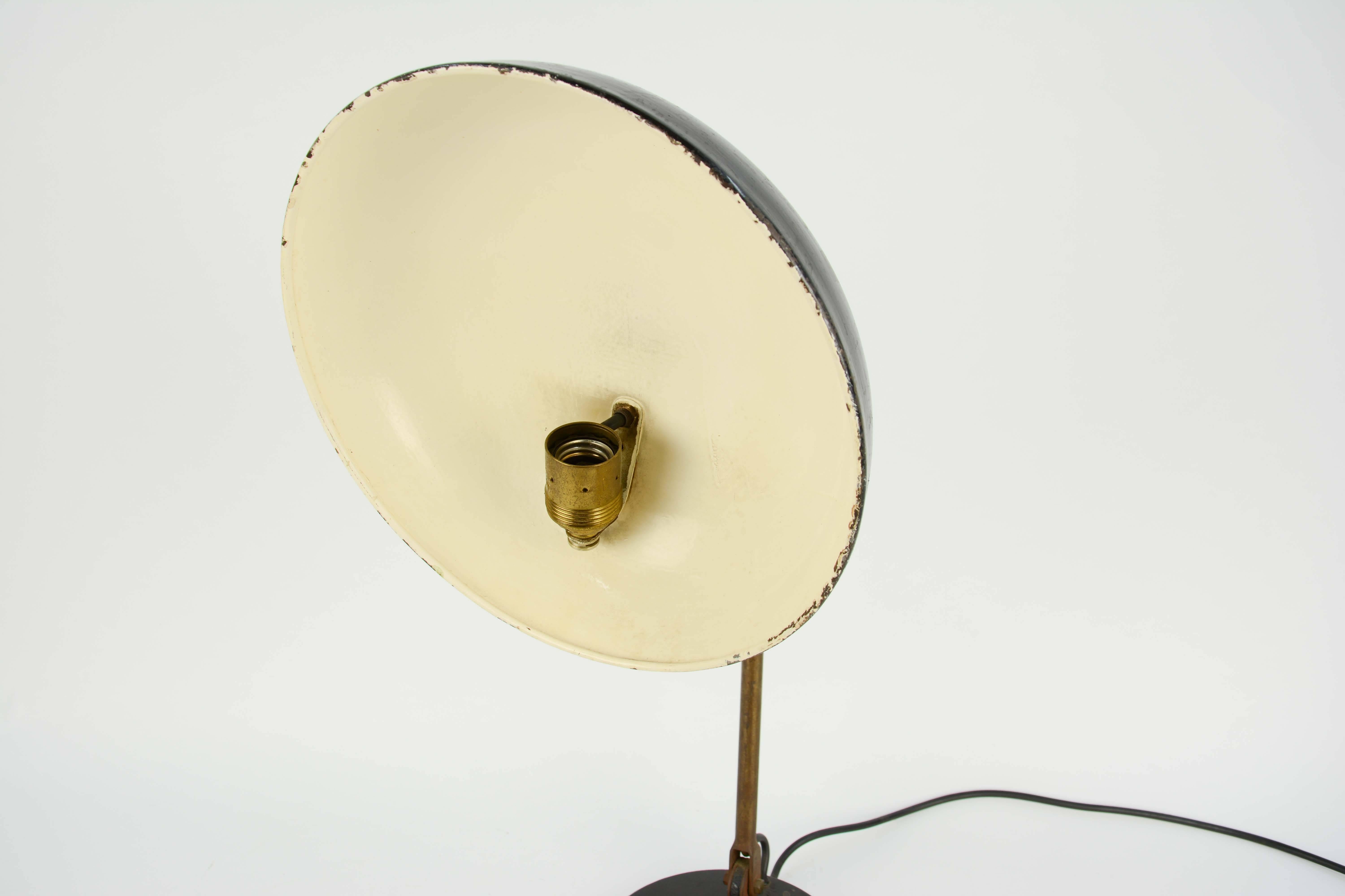 1920s Finely Tooled German Industrial Desk Lamp with Directional Shade 1