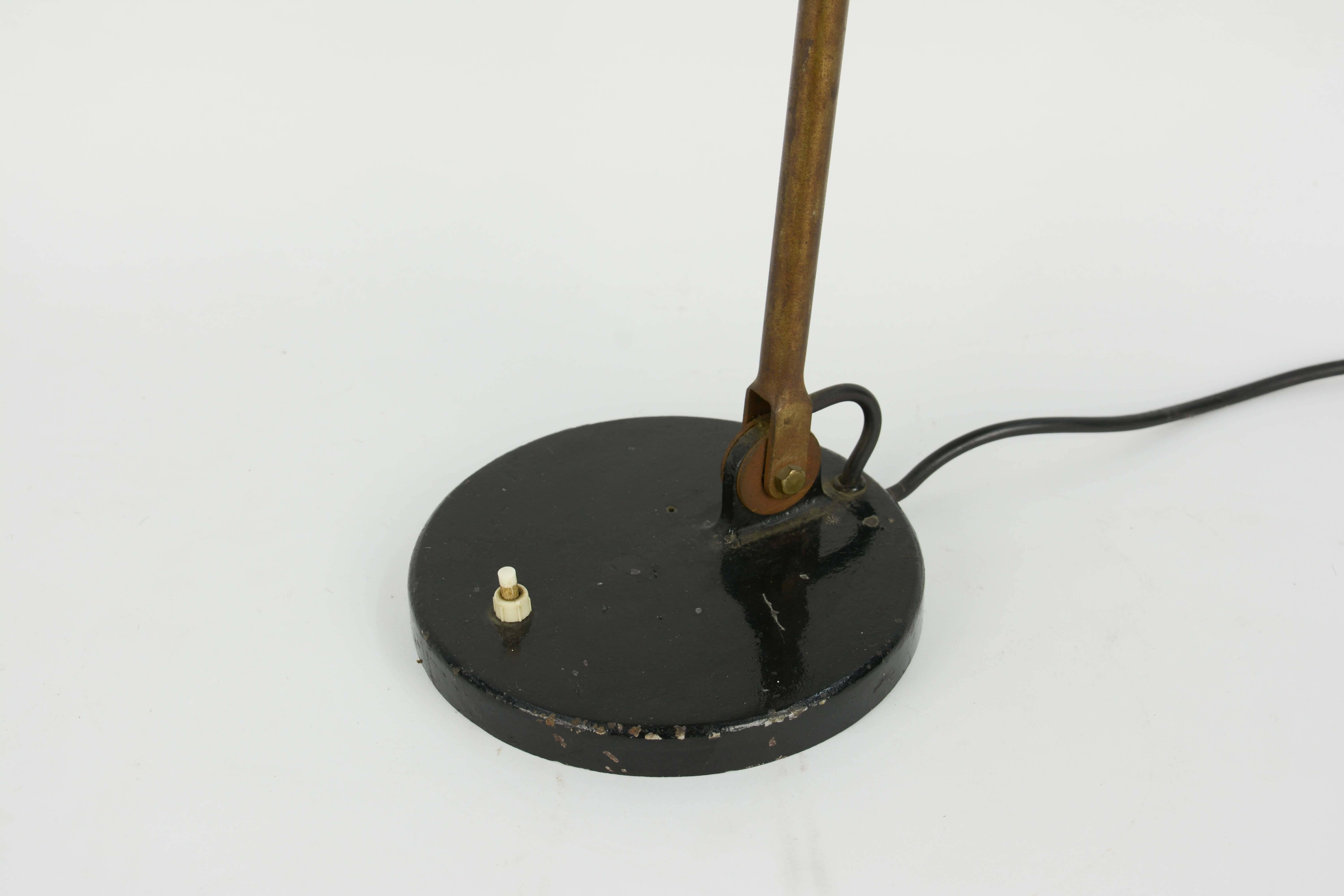 1920s Finely Tooled German Industrial Desk Lamp with Directional Shade 2