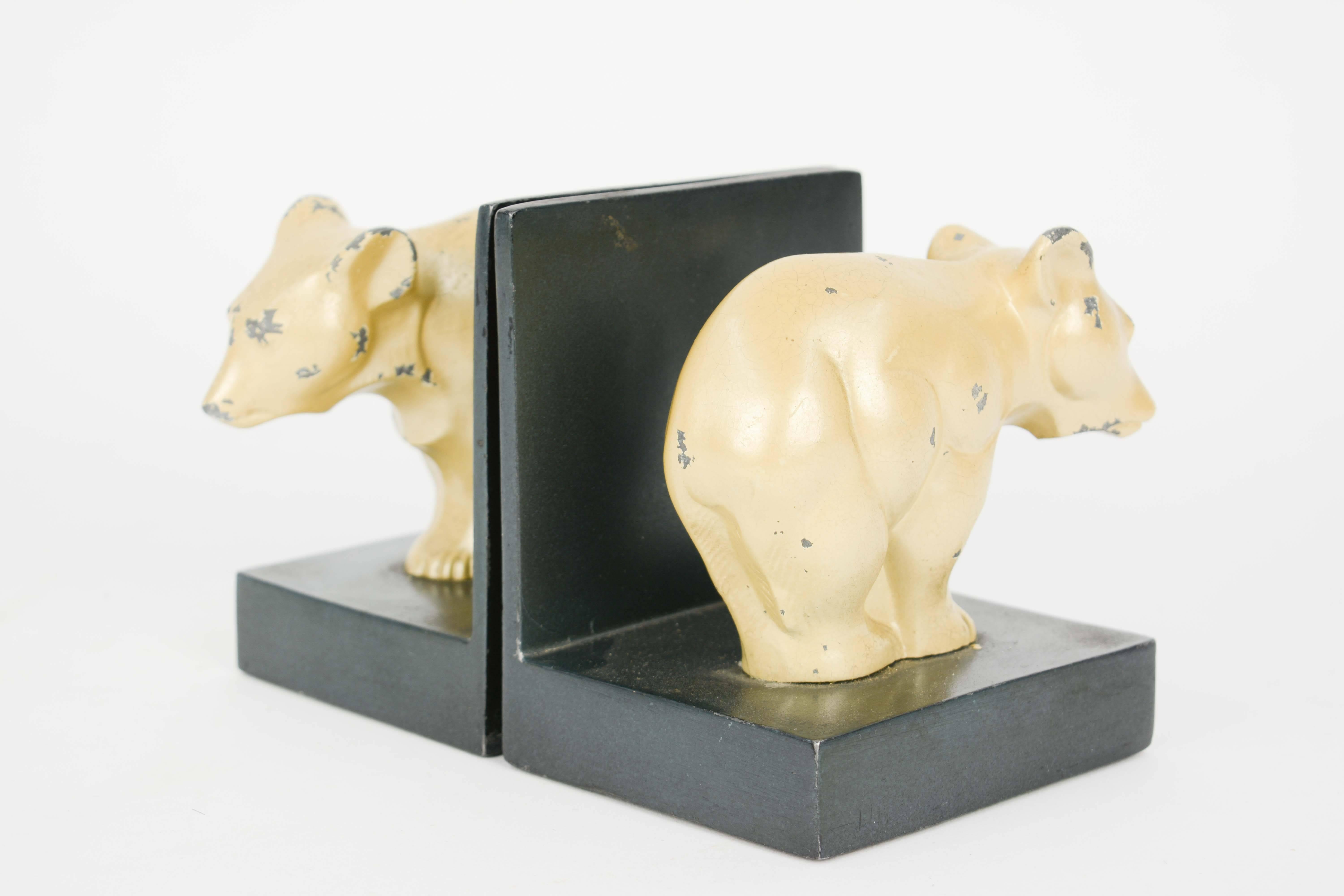 Bauhaus and early modernist abstract bear bookends.