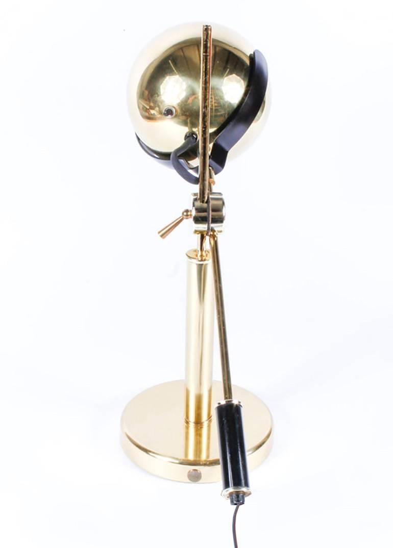 Brass Adjustable Orb Lamp by Robert Sonneman In Good Condition In Portland, OR